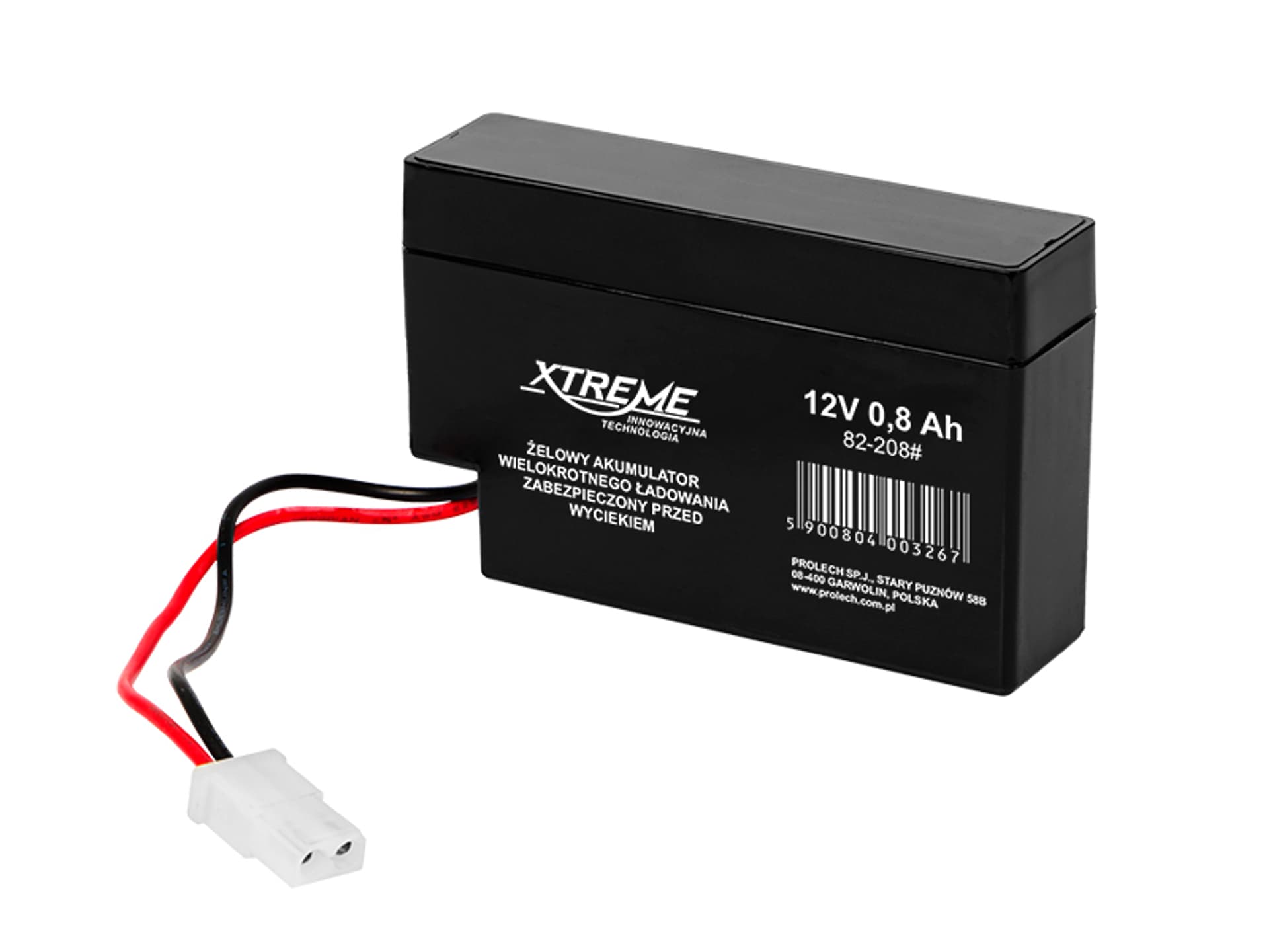 

82-208# Akumulator żelowy 12v 0.8ah xtreme