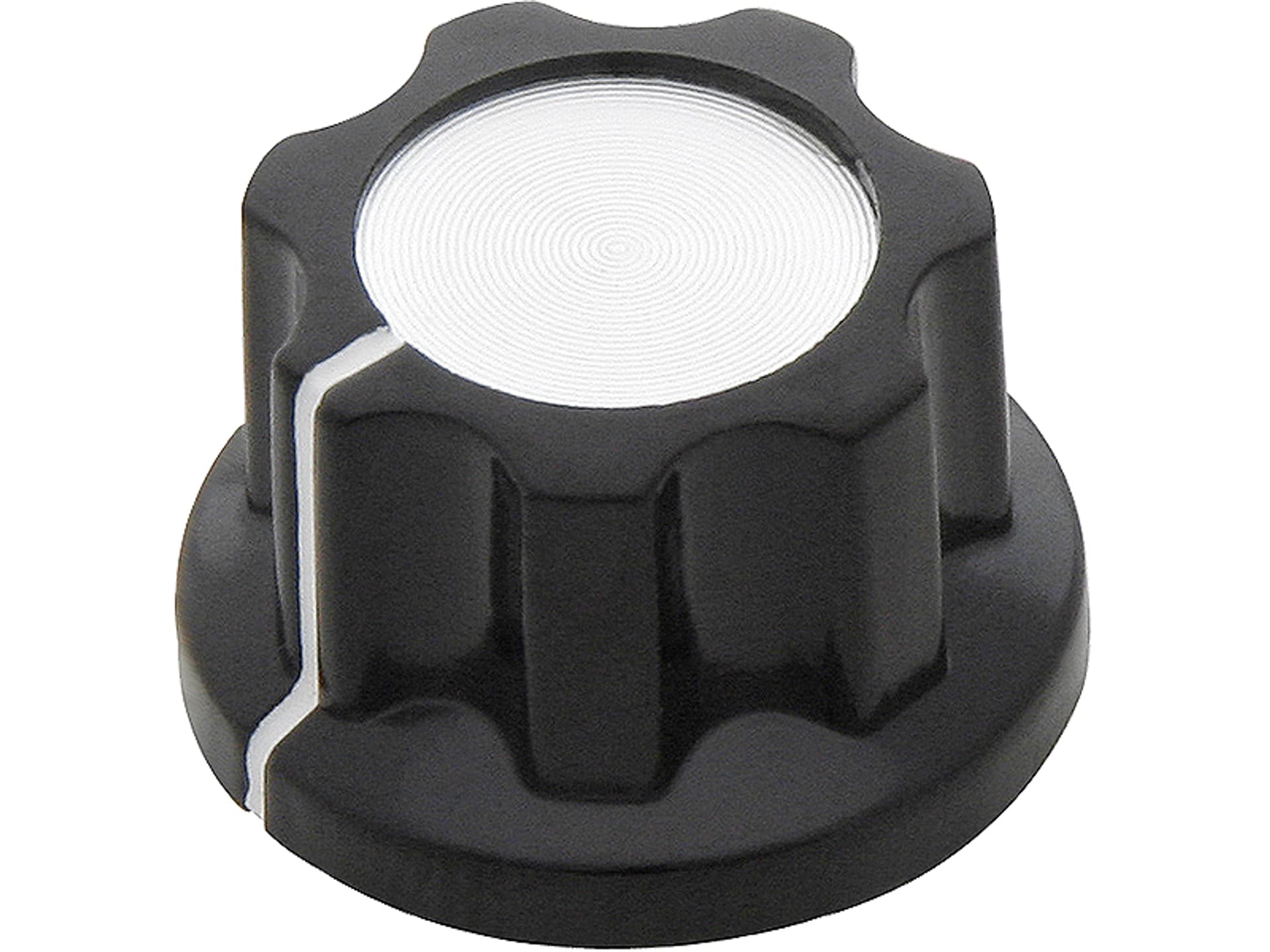 

8804# Gałka pot bakelitowa czar/sreb śred 19mm