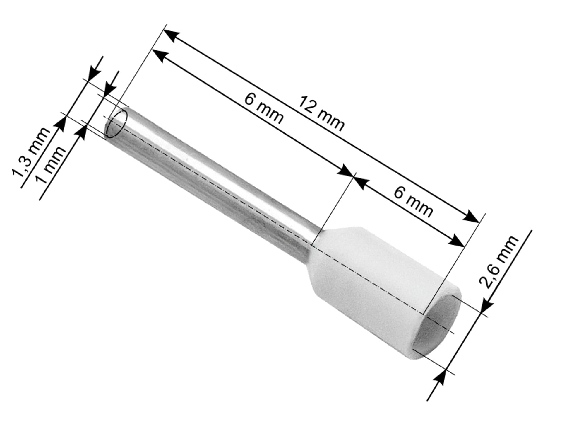 

43-060# Konektor izol.tulejka 0,5/6 biała