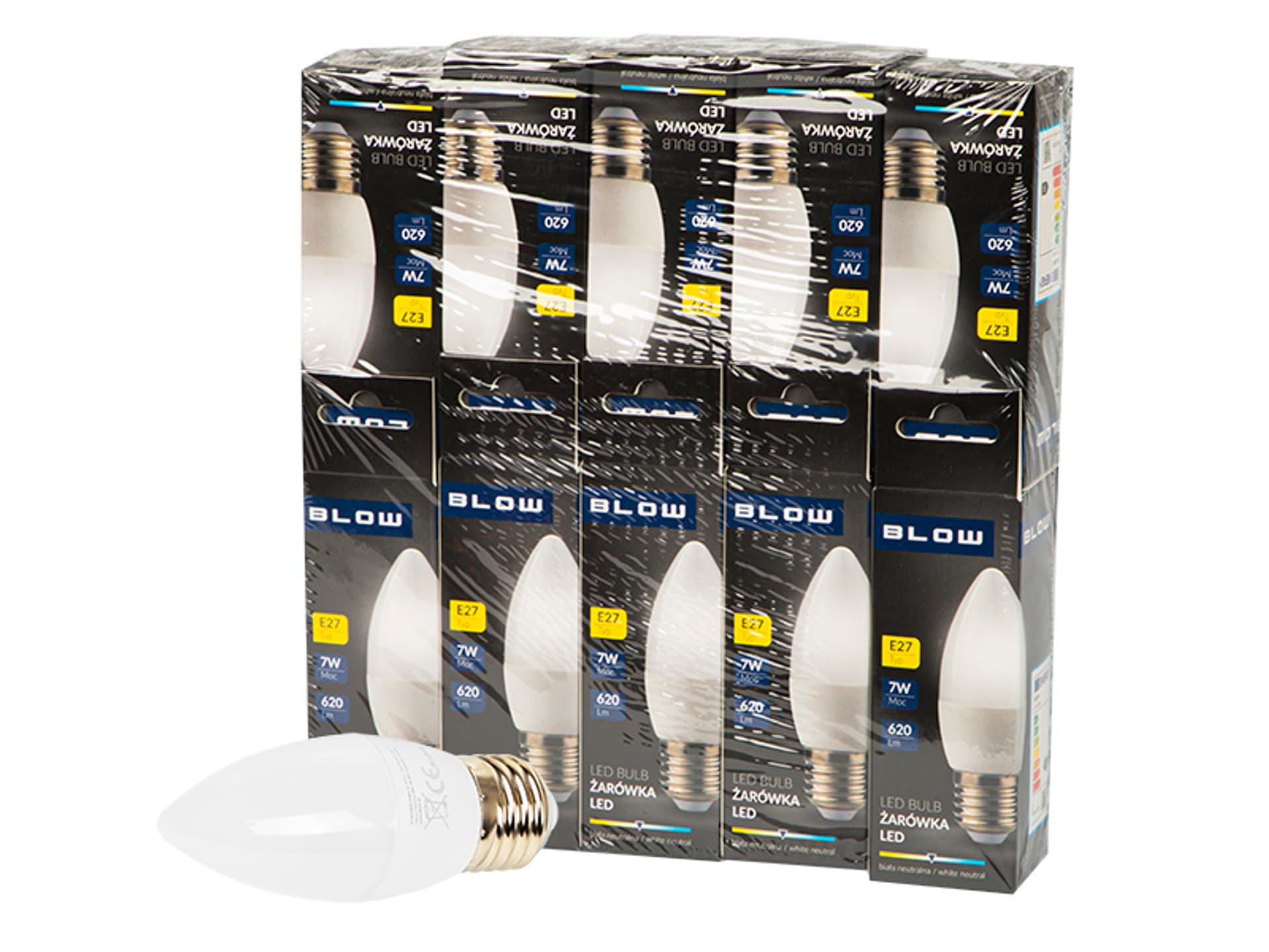 

87-434# Żarówka led e27 c37 eco 7w neut.10szt