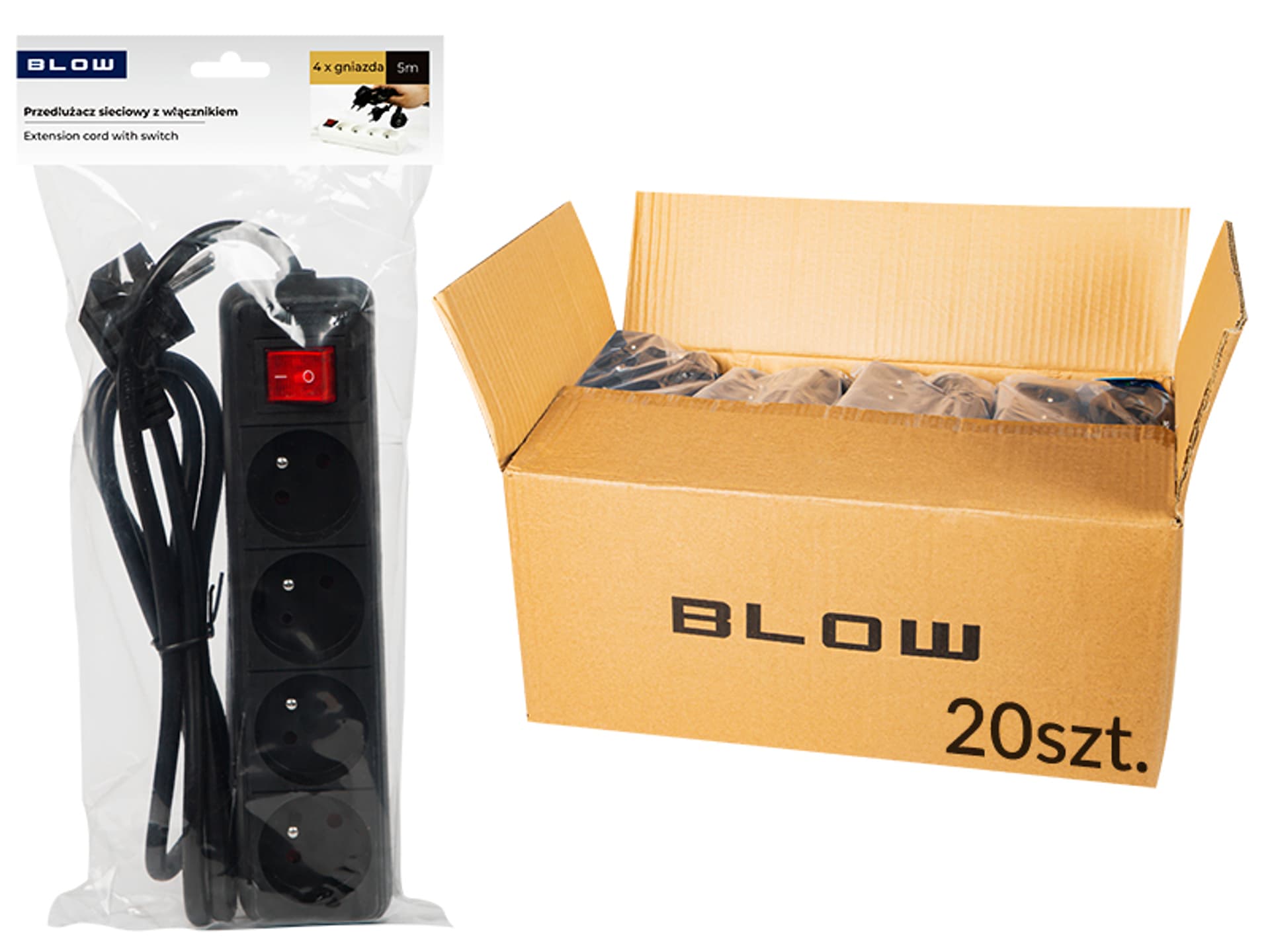 

98-568# Przedłużacz pr-470wsp 5m 4gu 3x1,5 cz op