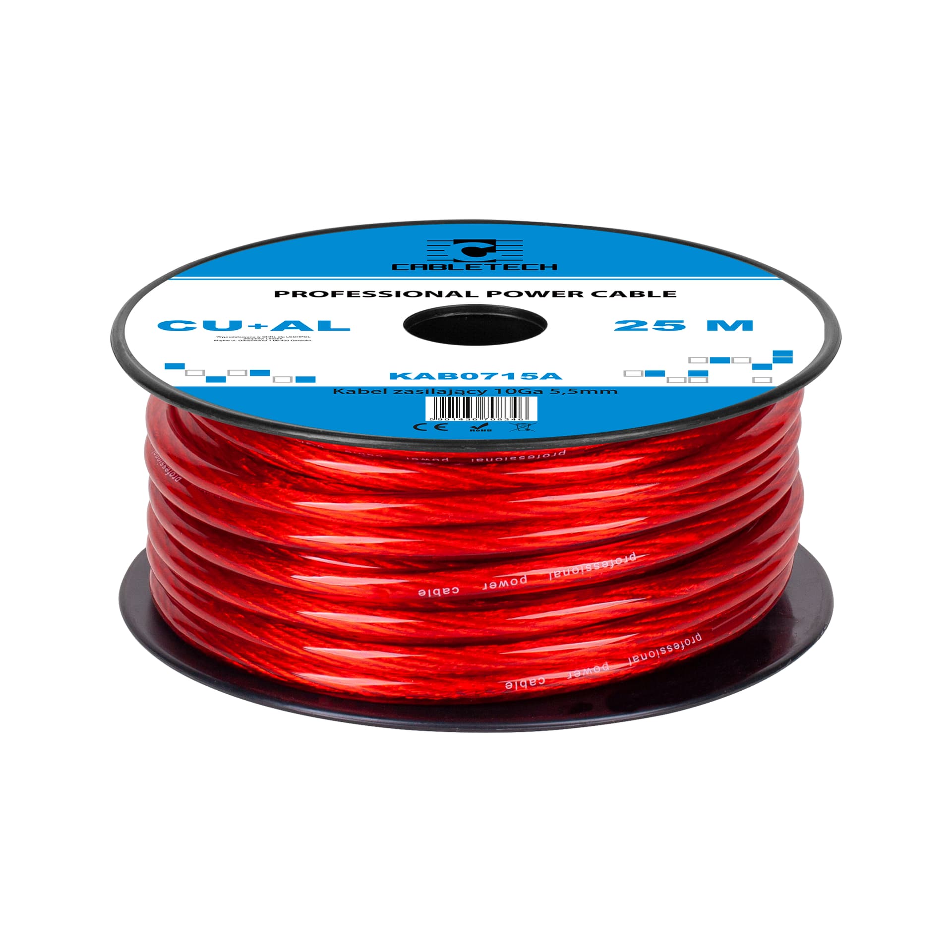 

Kabel samochodowy 10Ga OD5.5mm CU+AL 25m