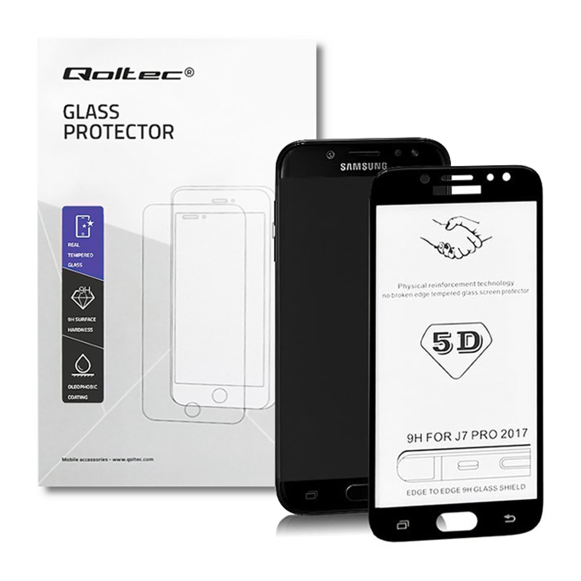 

Qoltec Hartowane szkło ochronne PREMIUM do Samsung Galaxy J7 2017 | 5D | PEŁNE | CZARNE (0NC)