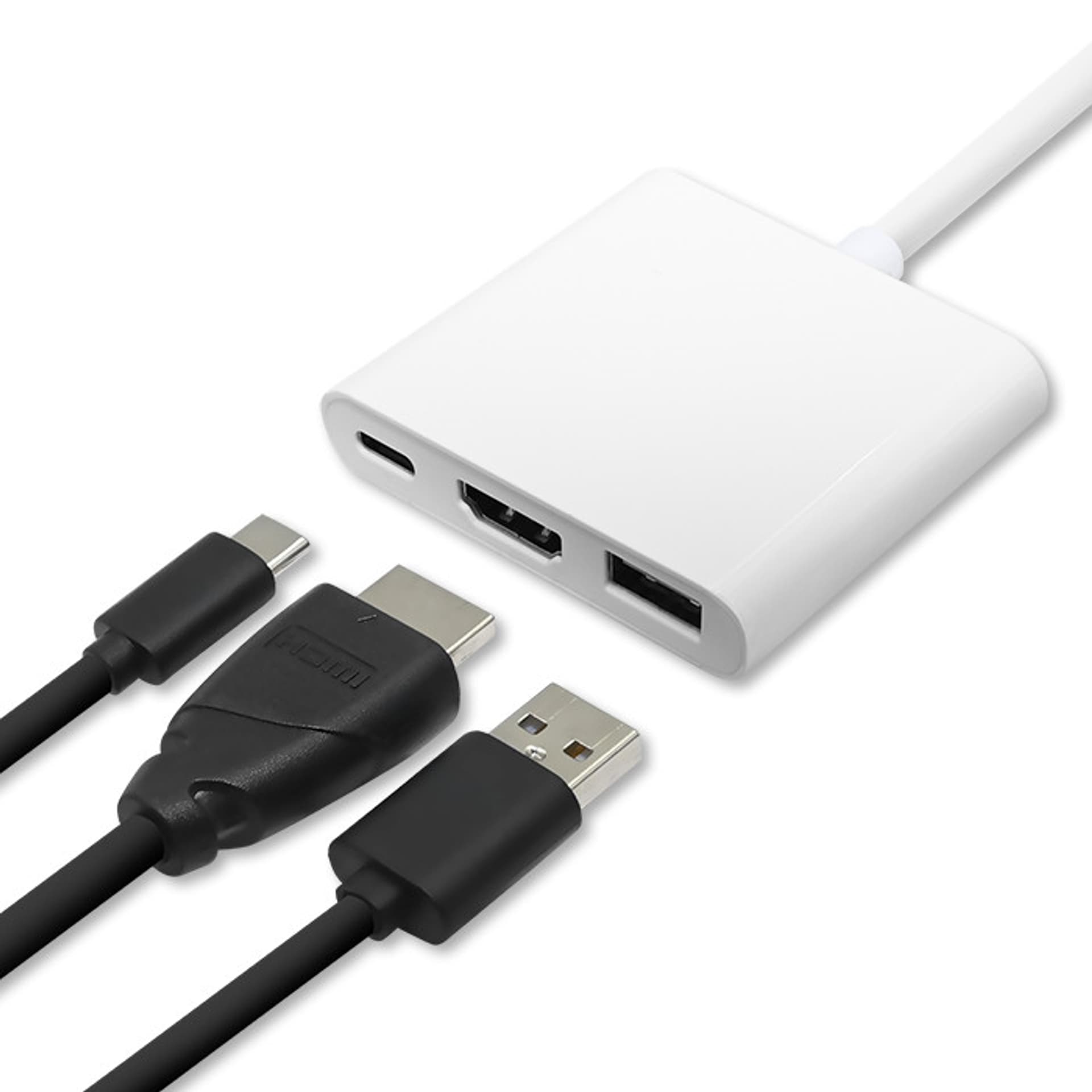 

Qoltec Adapter USB 3.1 Typ C męski HDMI A żeński + USB 3.0 A żeński + USB 3.1 Typ C PD 0.2m Biały