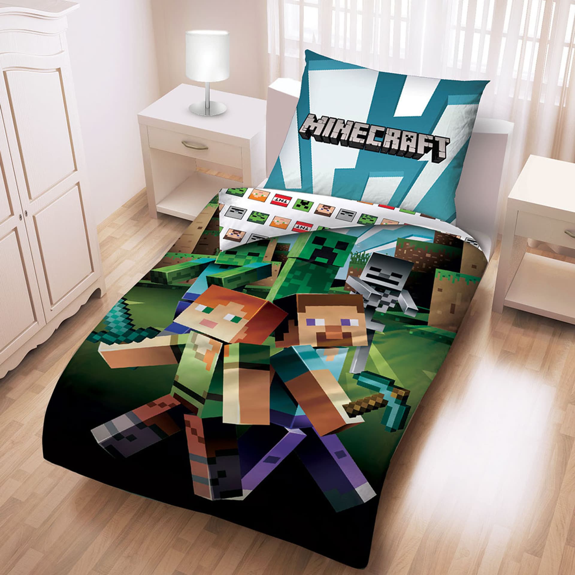 

Pościel bawełna 140x200+1p70x90 Minecraft