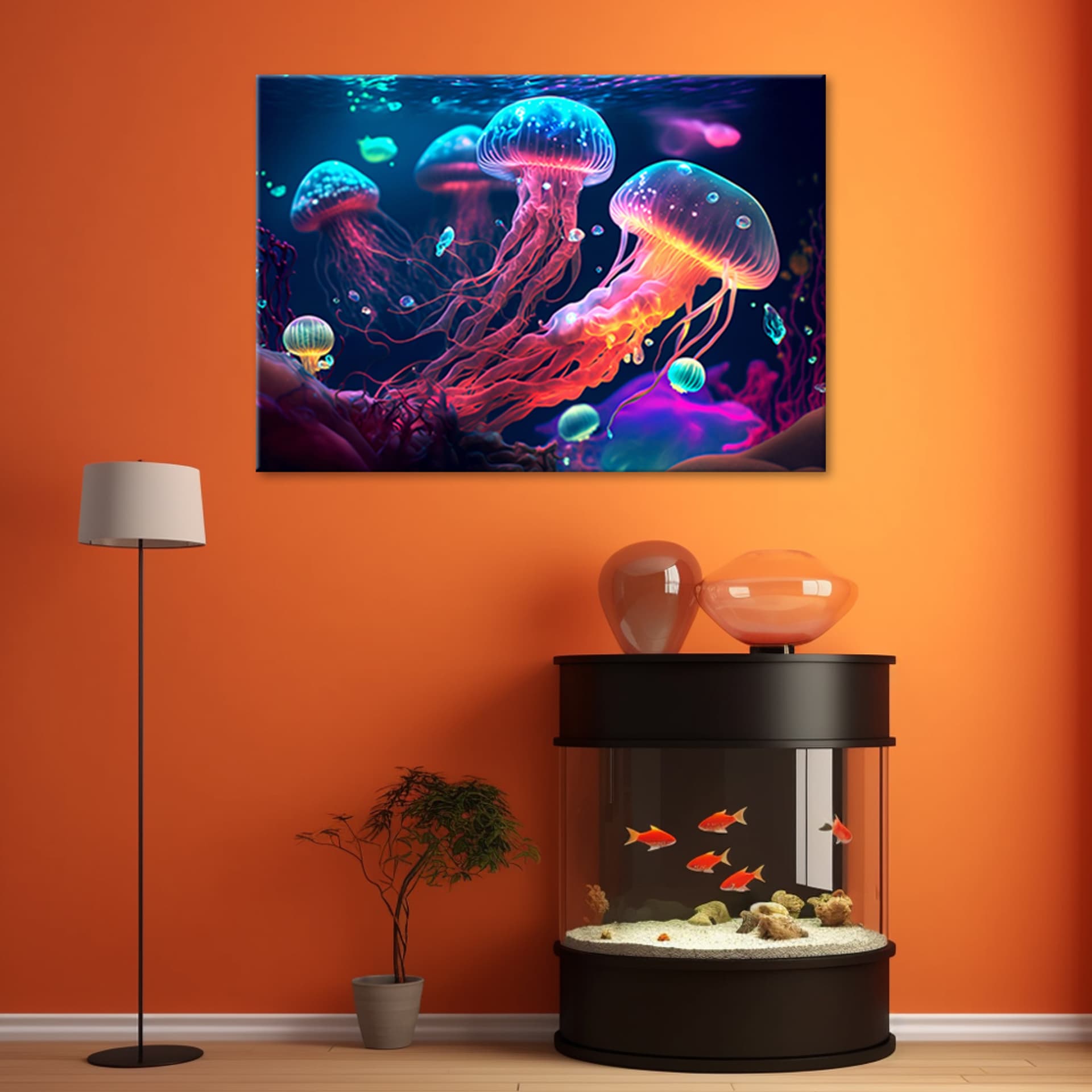

Obraz deco panel, Neonowe meduzy morskie (Rozmiar 120x80)