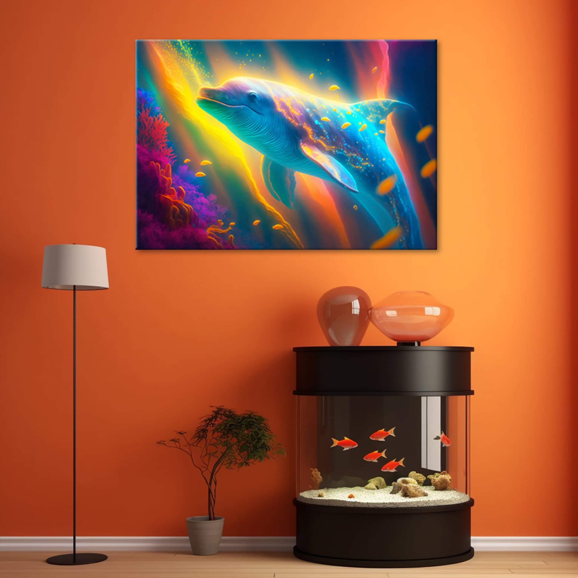 

Obraz deco panel, Neonowy wieloryb (Rozmiar 120x80)
