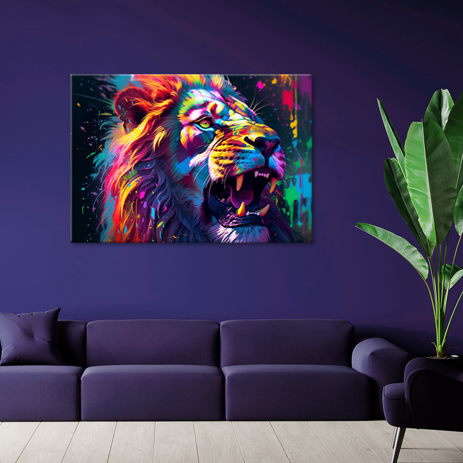

Obraz deco panel, Lew Neon Abstrakcja (Rozmiar 60x40)