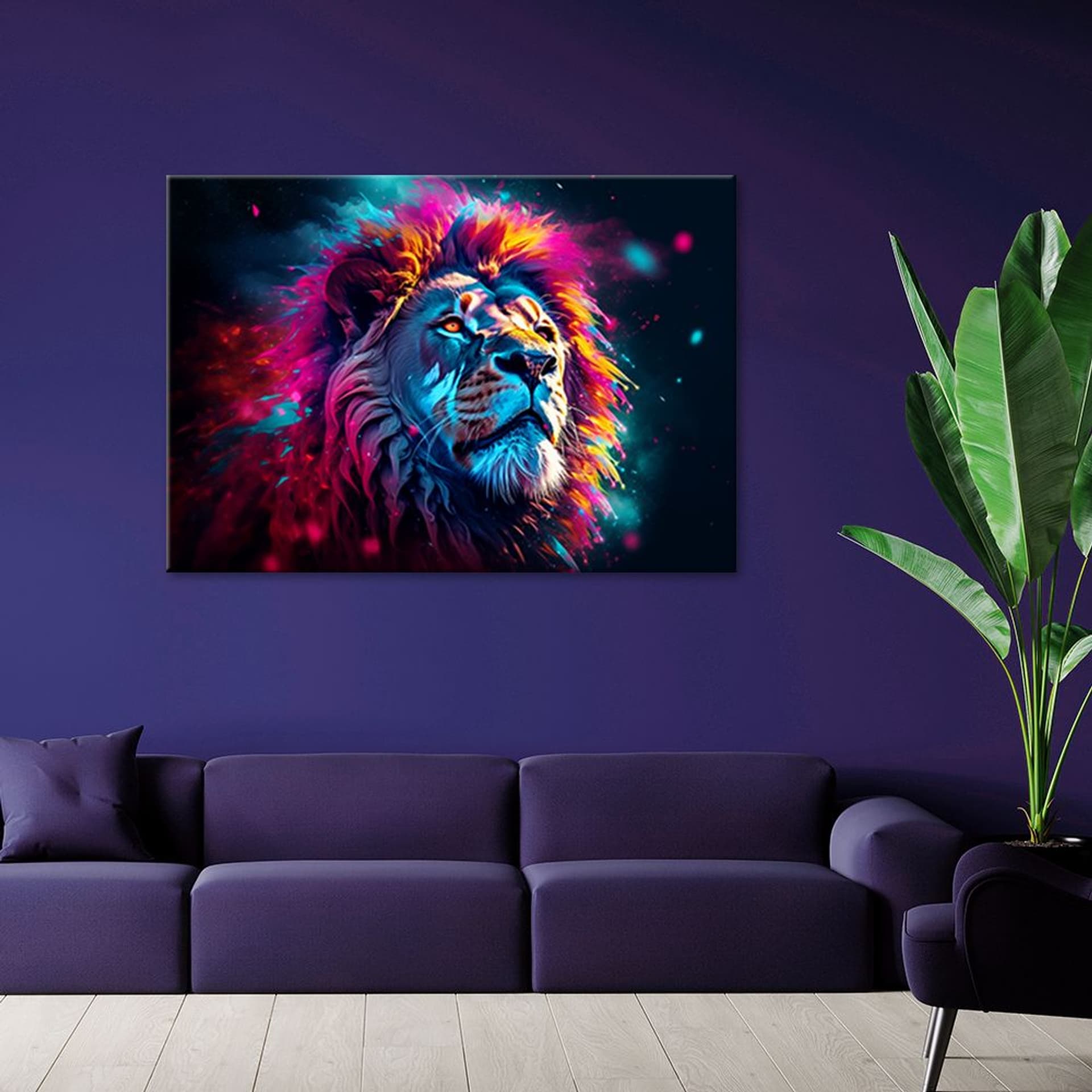 

Obraz deco panel, Neon Lew Zwierzę Afryka (Rozmiar 100x70)