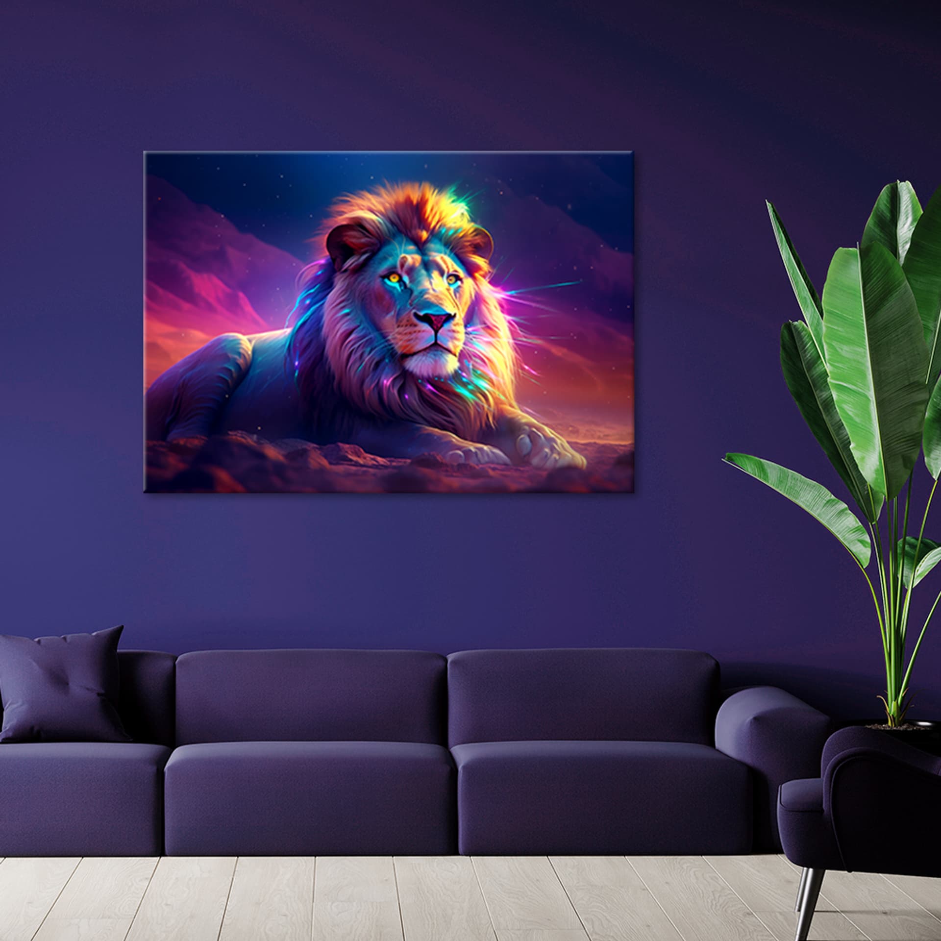 

Obraz na płótnie, Neon Lew Afryka (Rozmiar 60x40)