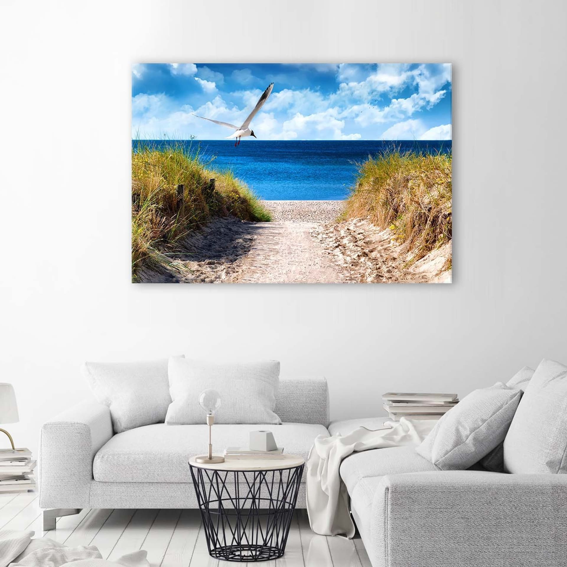 

Obraz Deco Panel, Ścieżka na plażę i mewa (Rozmiar 90x60)