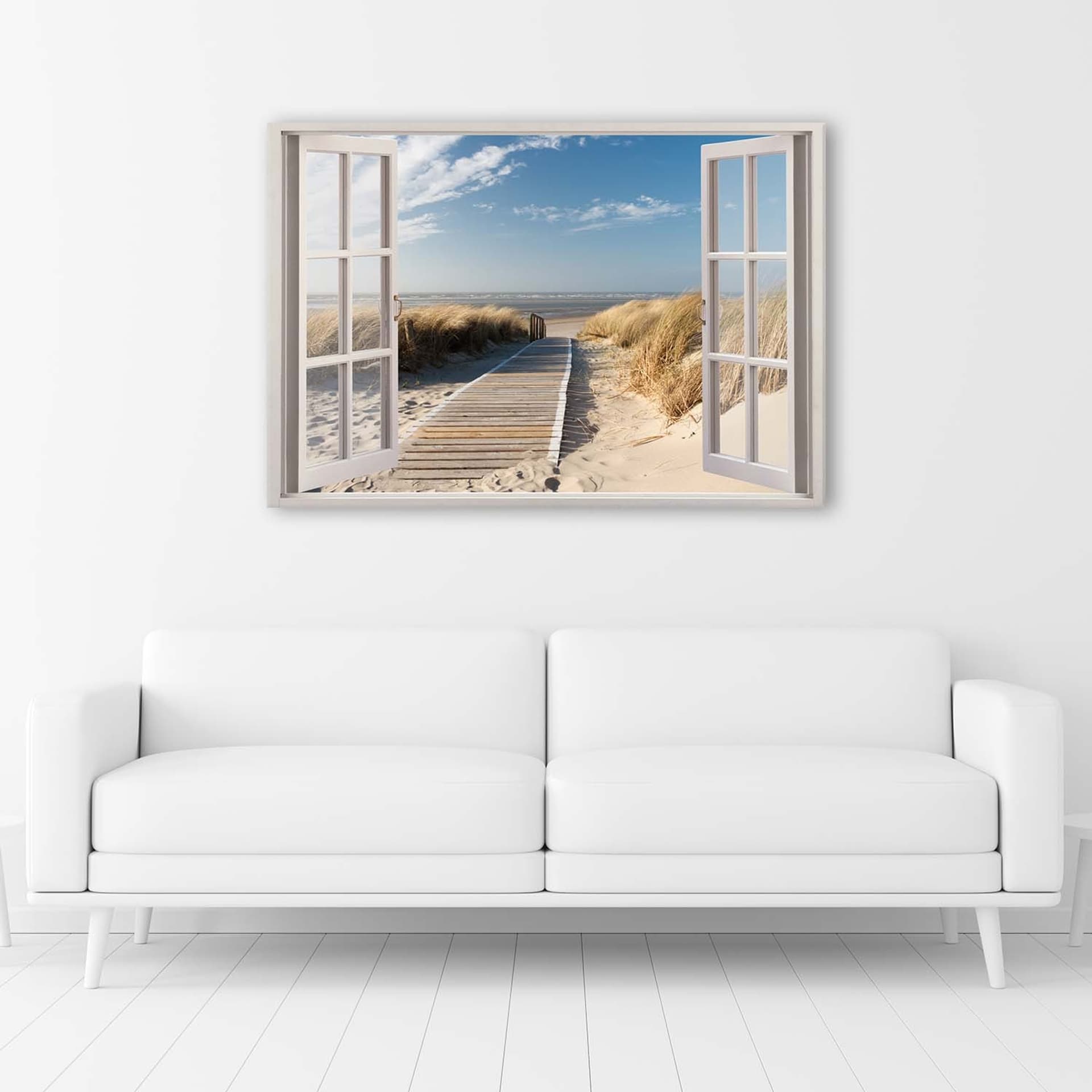 

Obraz na płótnie, Okno kładka na plażę (Rozmiar 120x80)