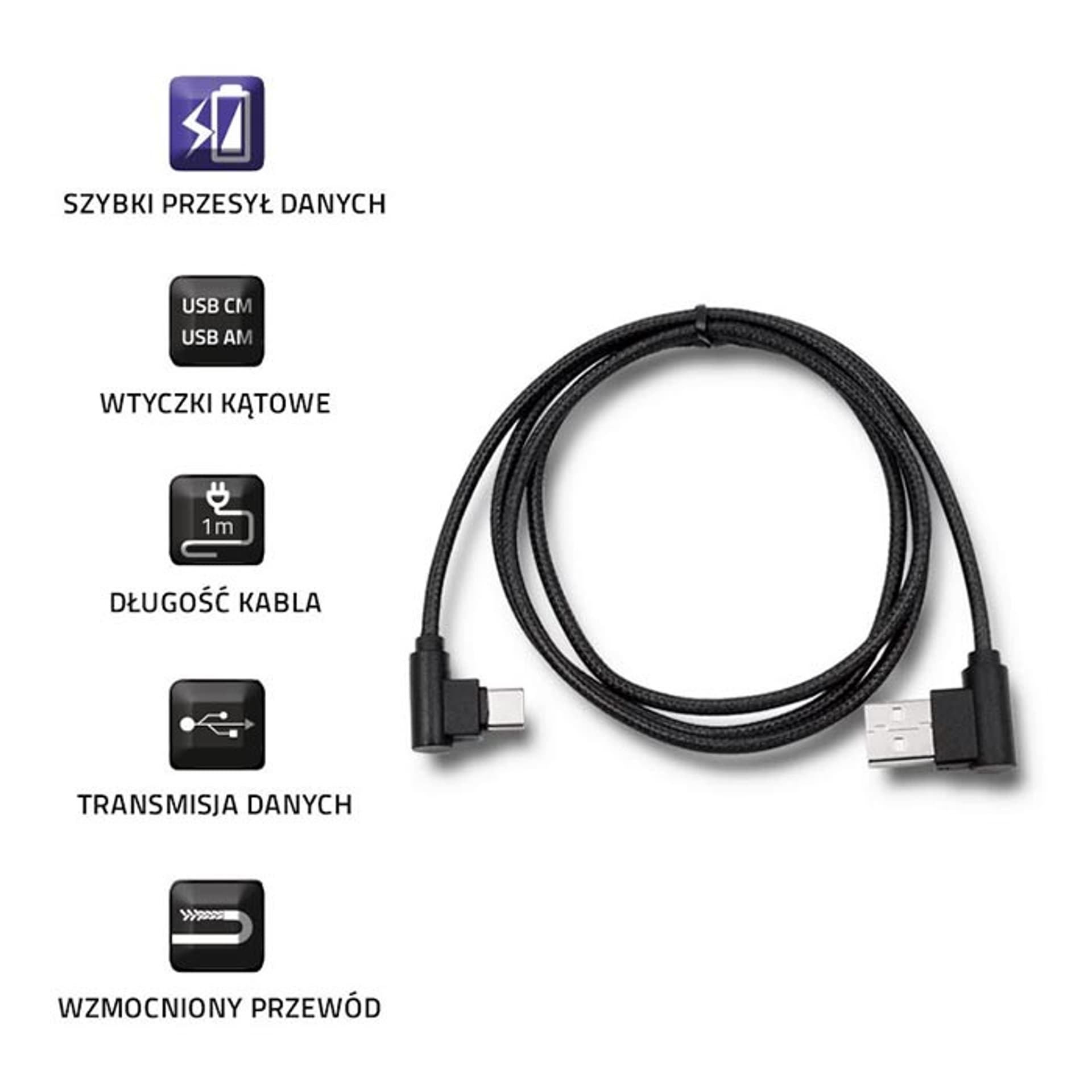 

Qoltec Kabel USB typ C męski USB 2.0 A męski 1m