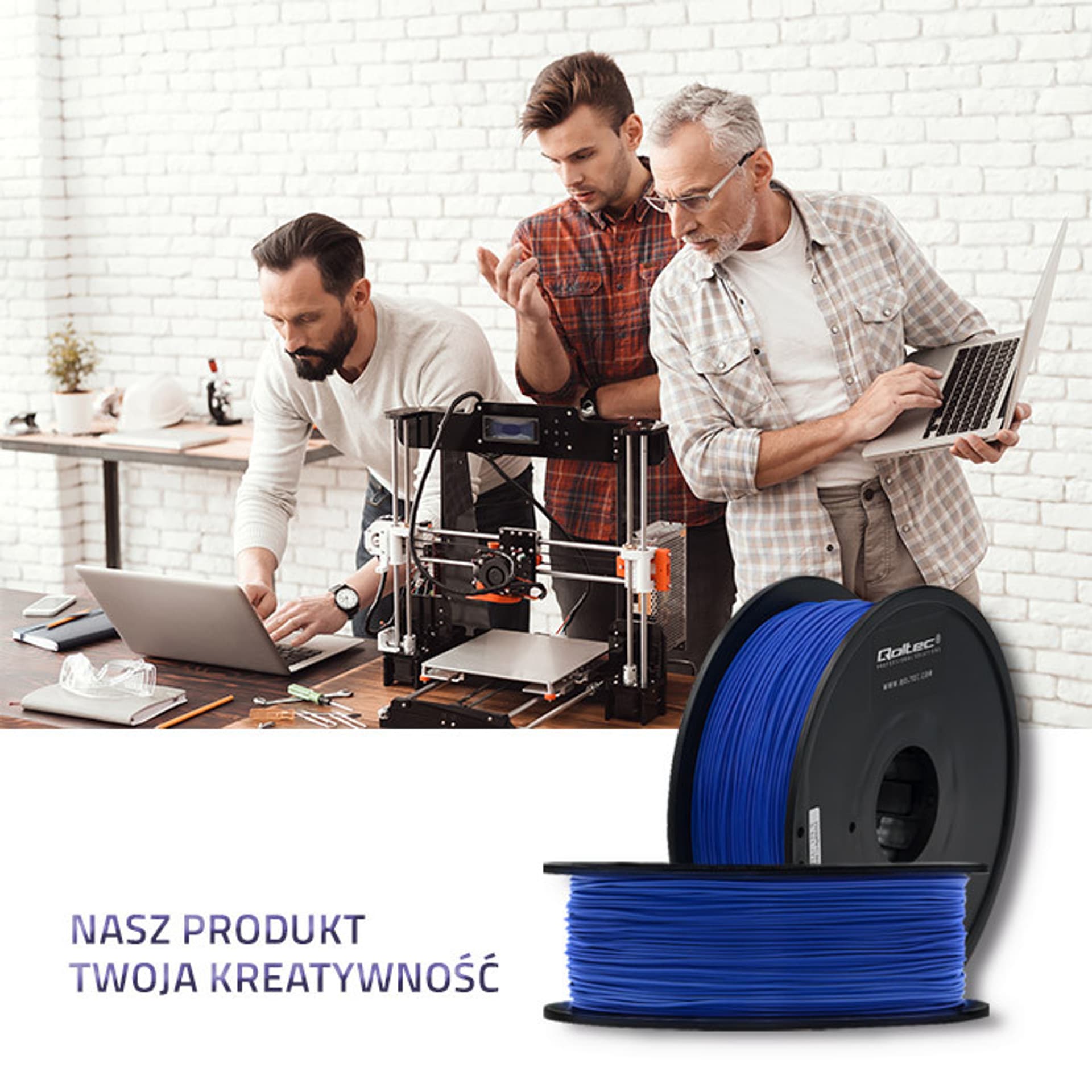 

Qoltec Profesjonalny filament do druku 3D PLA PRO 1.75mm 1kg Blue