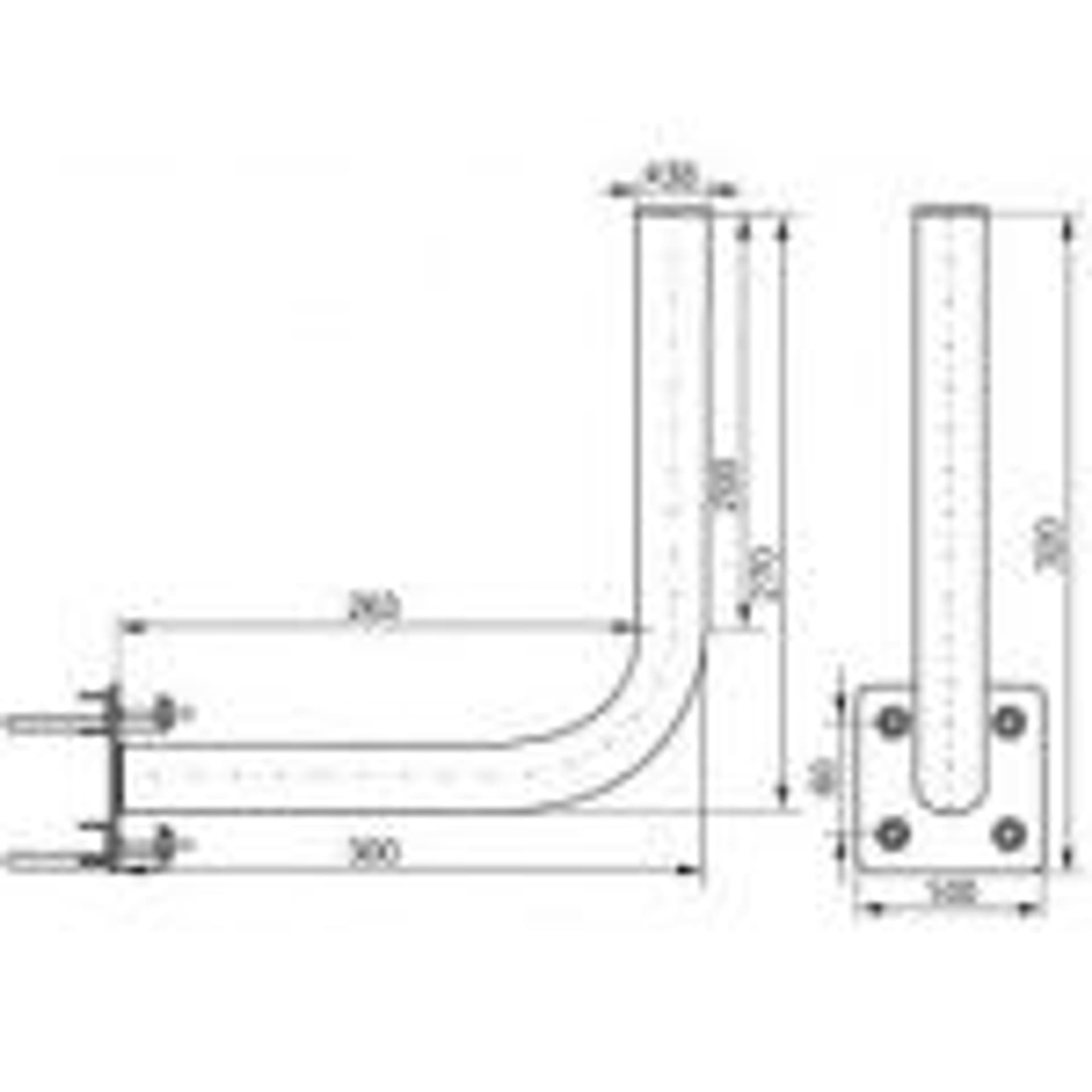 

Stojak balkonowy gięty L-40cm czołowy UBC-38/400-Z