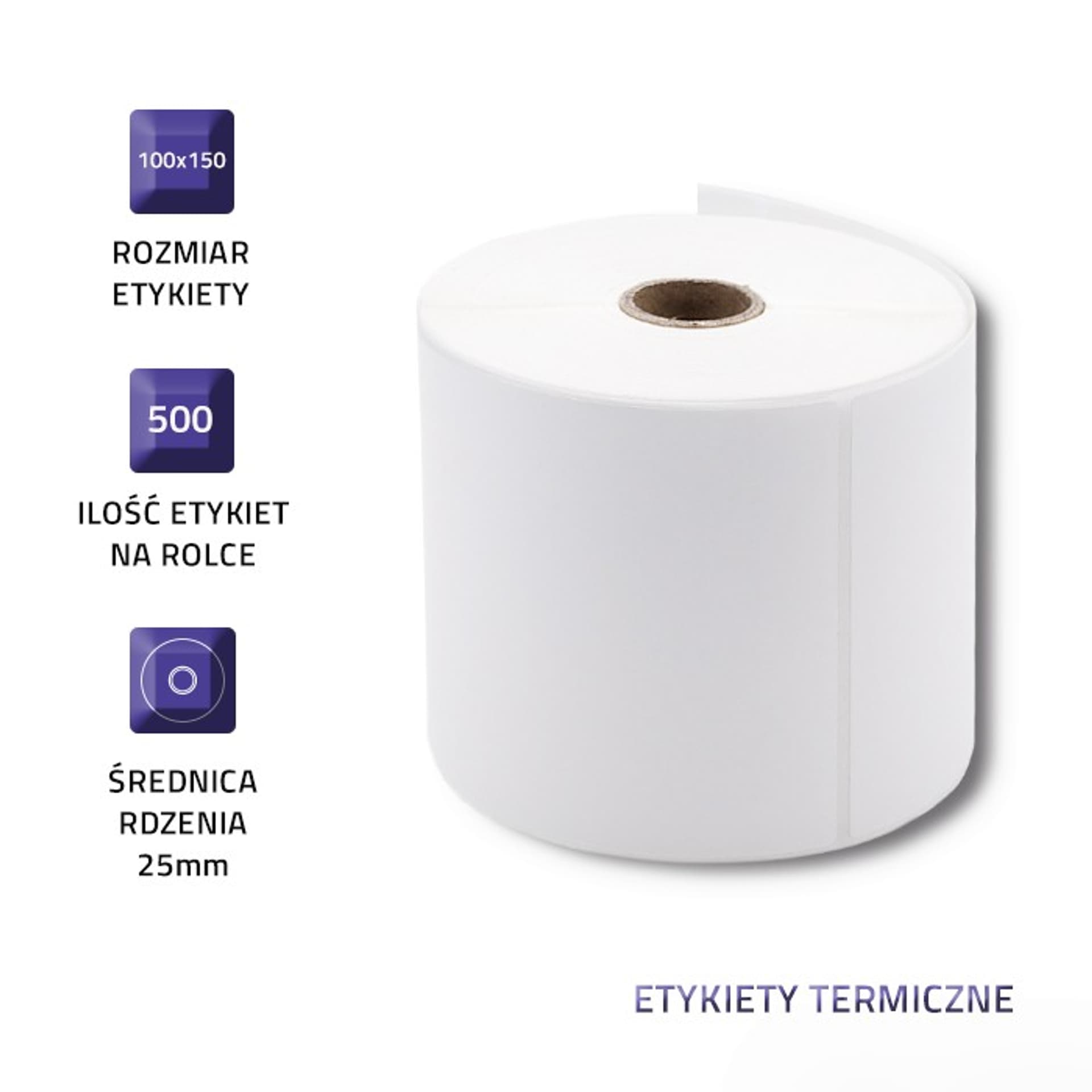 

Qoltec Etykiety termiczne 100 x 150 500 etykiet