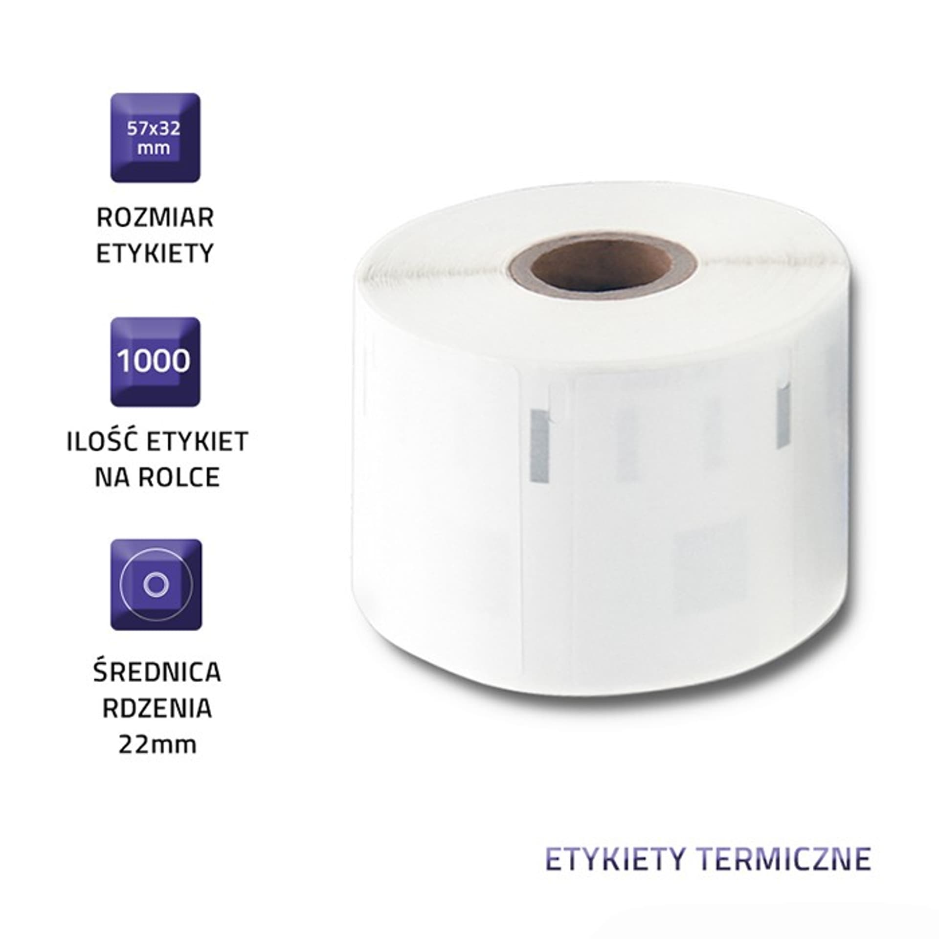 

Qoltec Etykiety do DYMO LW-11354 S0722540 57 x 32 mm 1000 sztuk