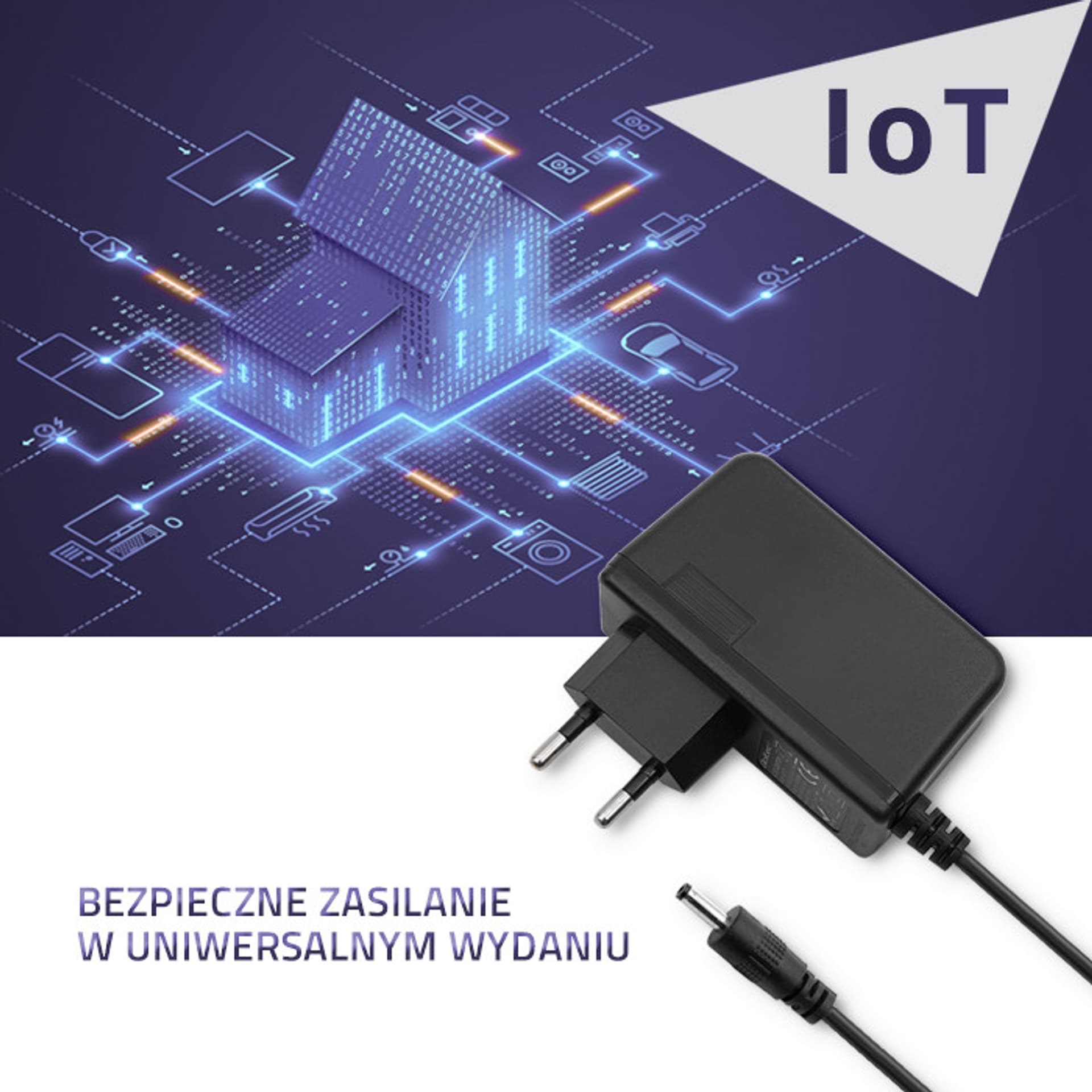

Qoltec Zasilacz wtyczkowy 15W 5V 3A 3.5*1.35