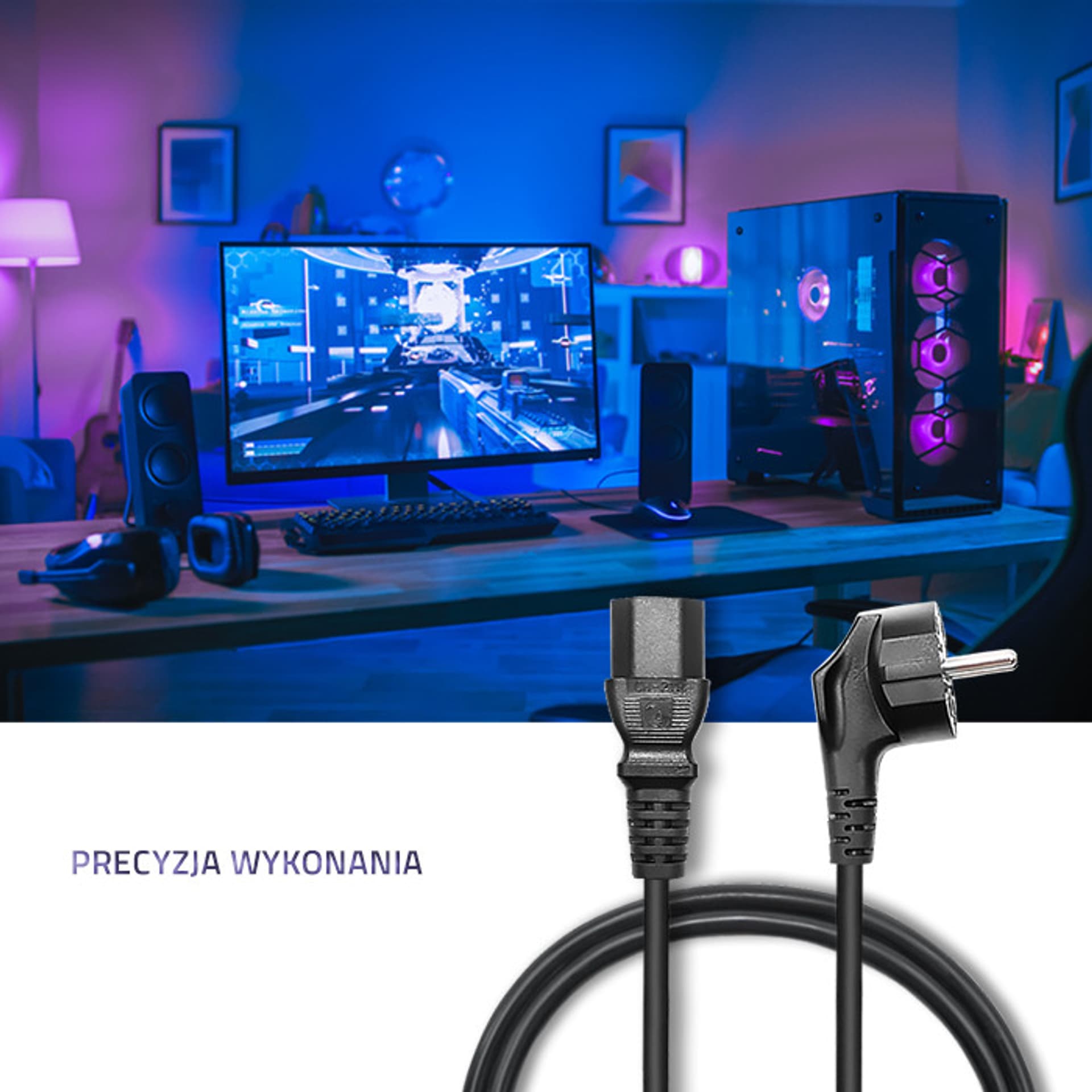 

Qoltec Kabel zasilający SCHUKO/C13 0.6m
