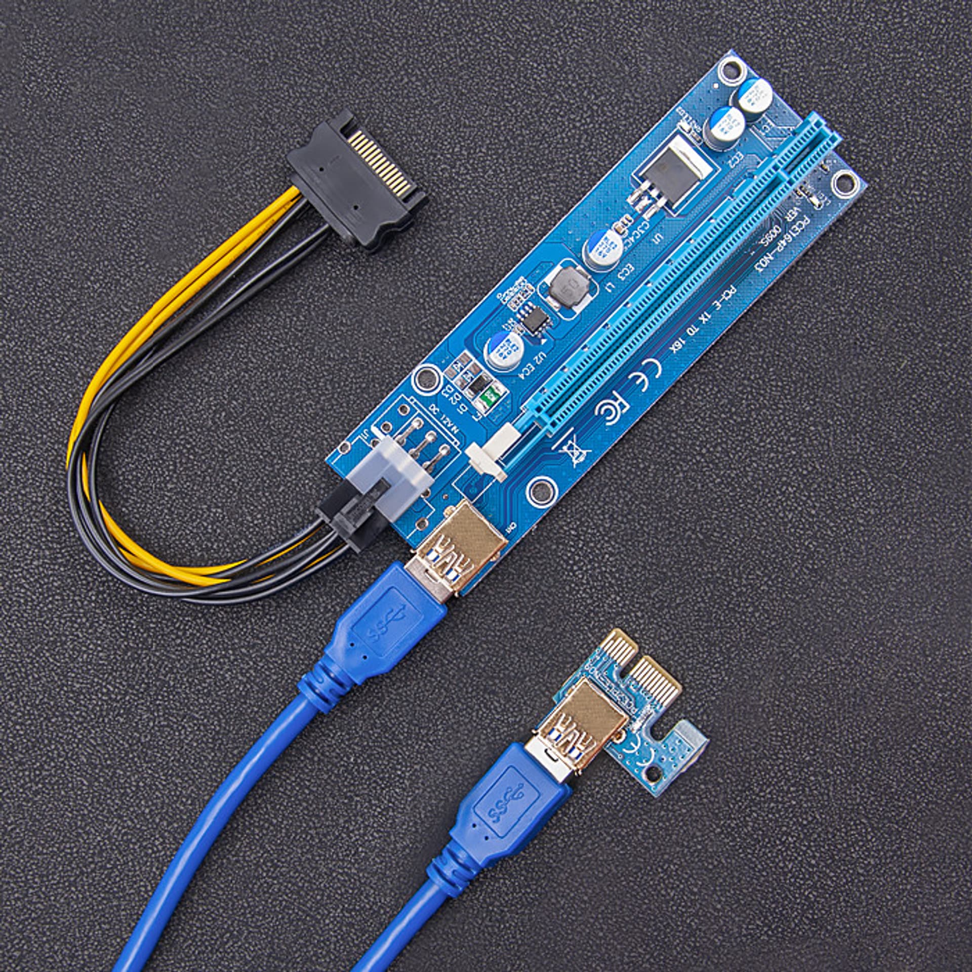 

Qoltec Riser PCI-E 1x - 16x USB 3.0 ver. 009S SATA / PCI-E 6 pin