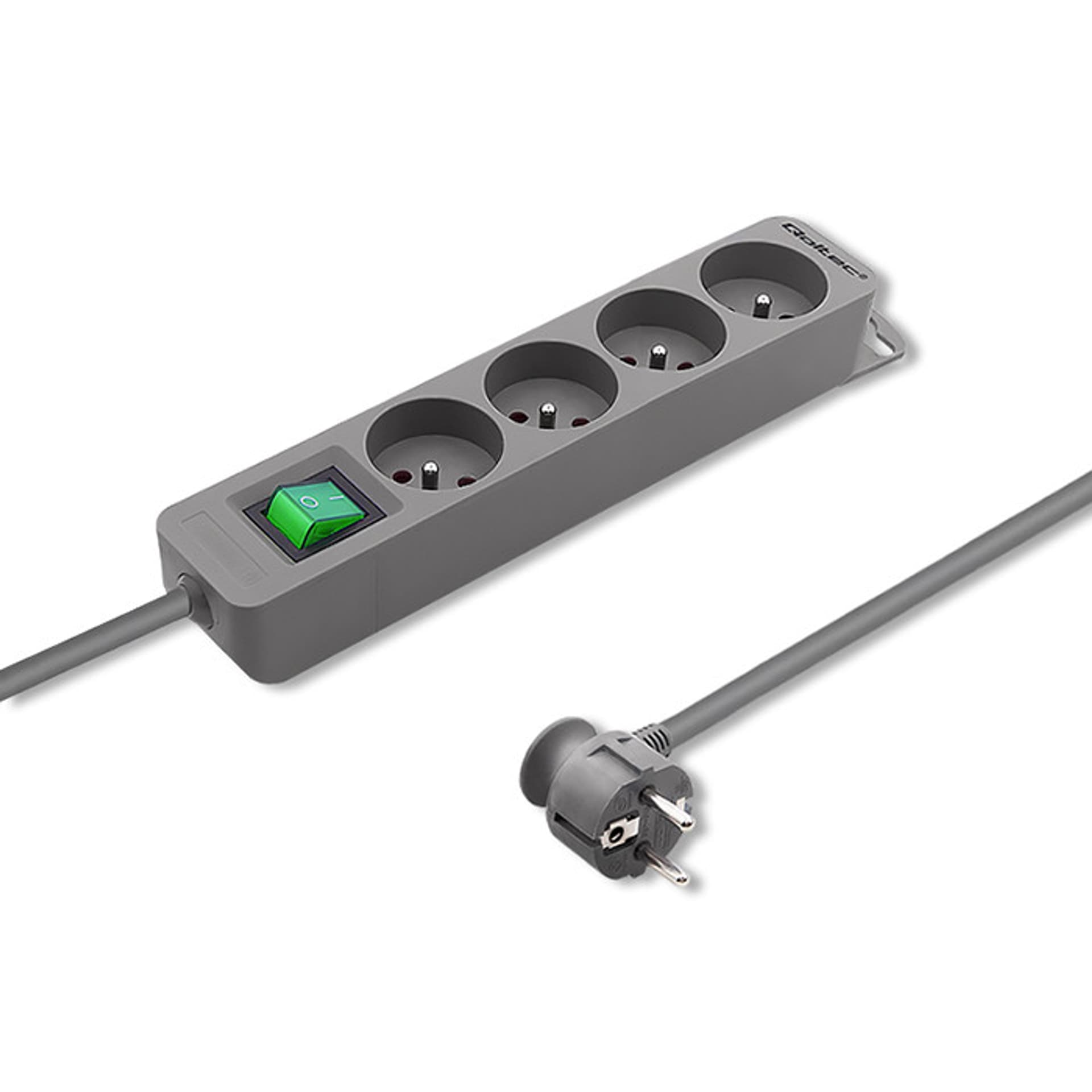 

Qoltec Listwa zasilająca 4 gniazda 1.8m Szara