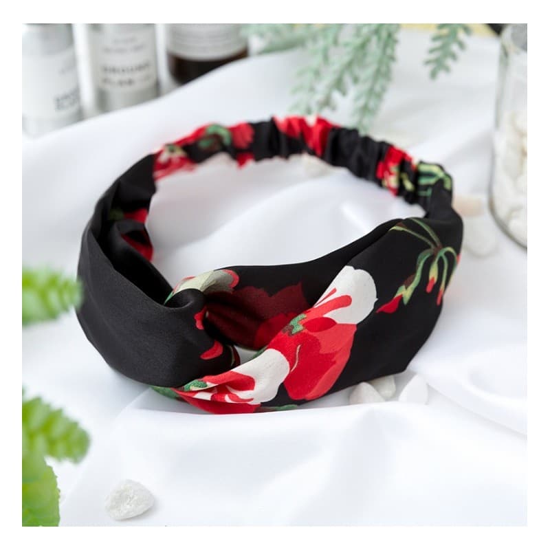 

Opaska materiałowa turbanka kwiaty O324CZ