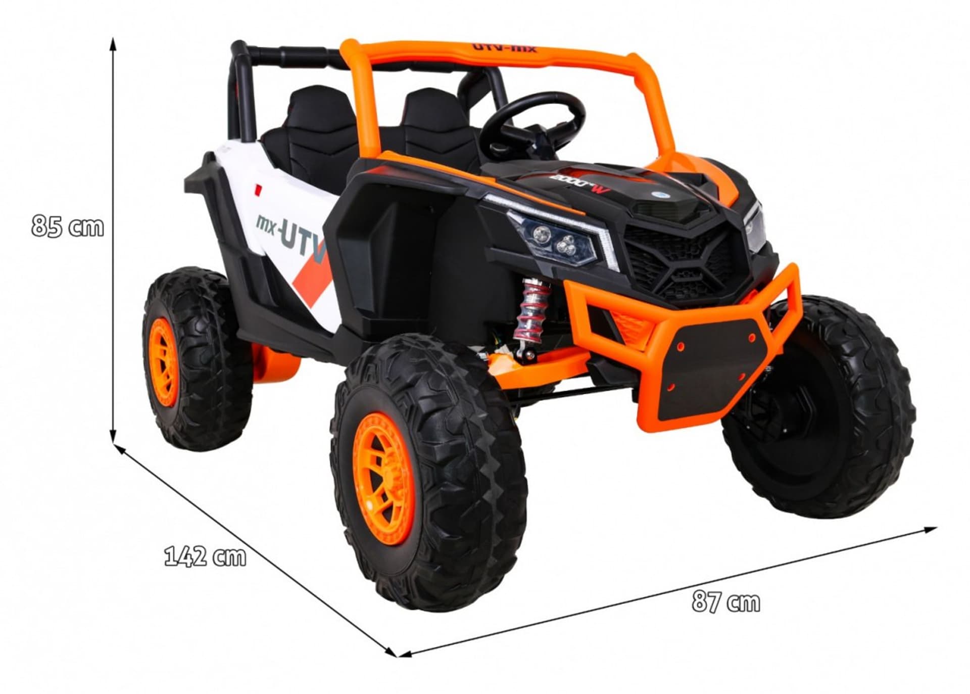 

Buggy UTV-MX na akumulator dla dzieci Pomarańczowy + Napęd 4x4 + Pilot + Audio LED + Schowek + EVA + Wolny Start