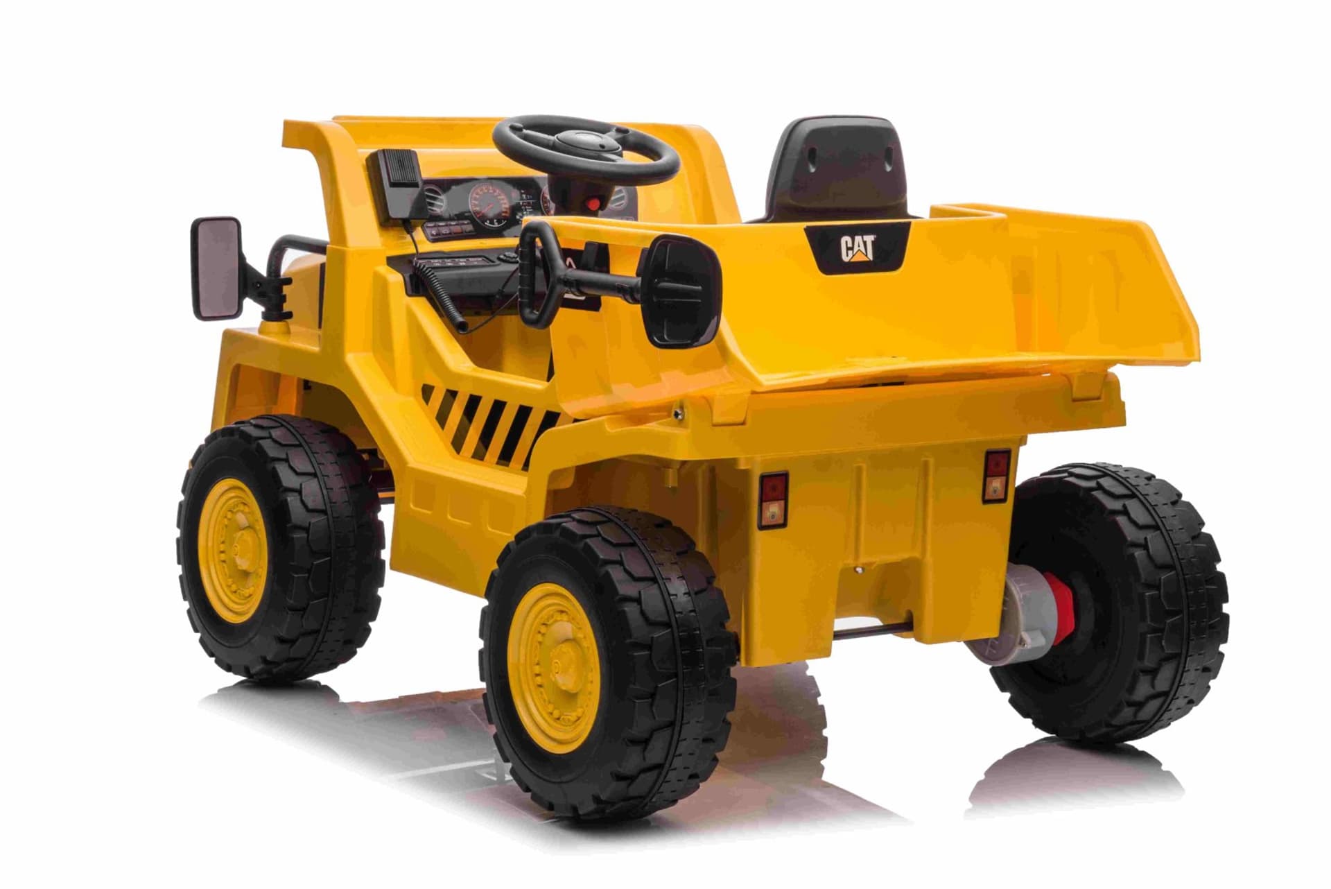 

Wywrotka Caterpillar na akumulator dla dzieci Żółty + Ruchomy kiper + Łopatka + Megafon + Audio LED + Ekoskóra