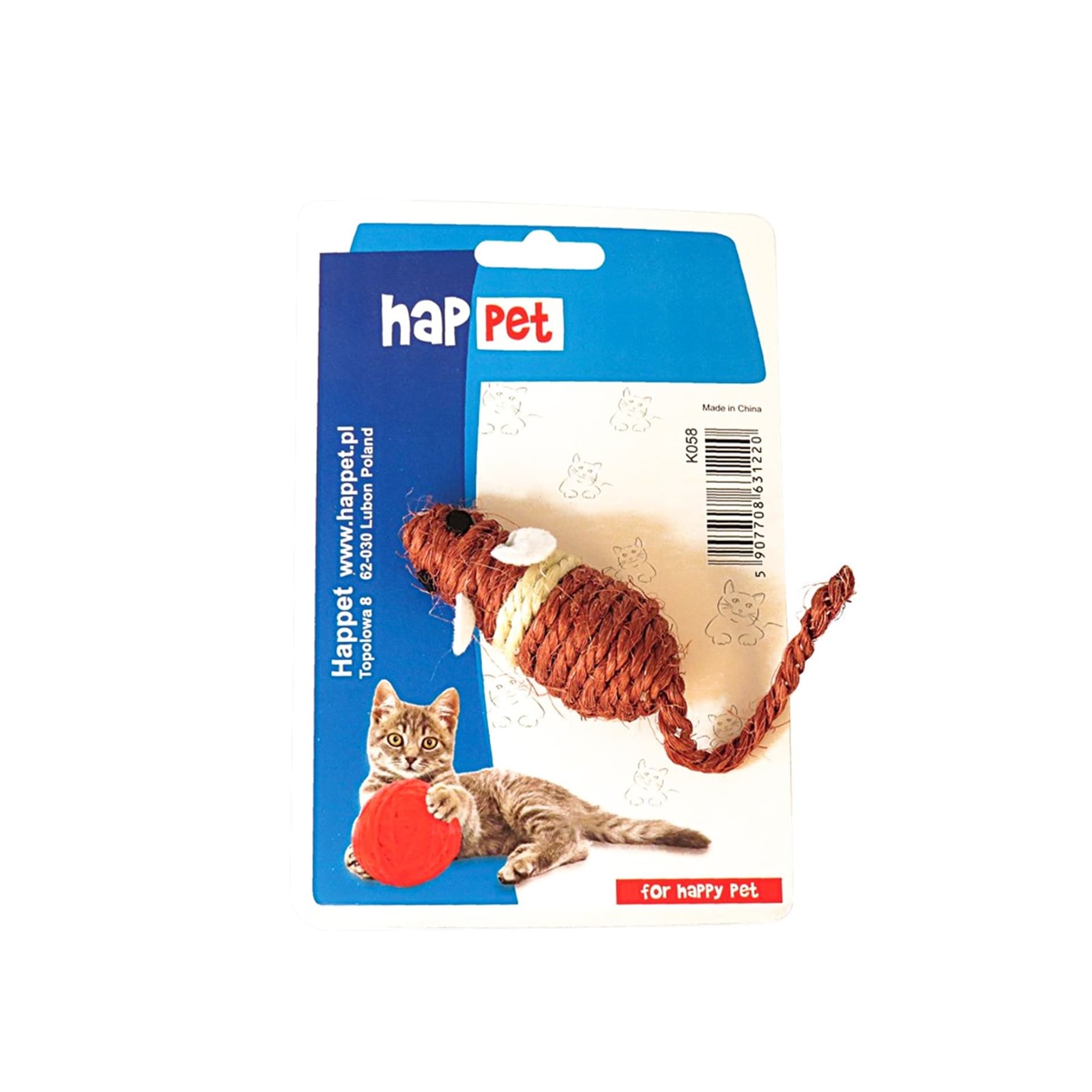 

Zabawka myszka Happet K058 sizal 4,5cm brązowa