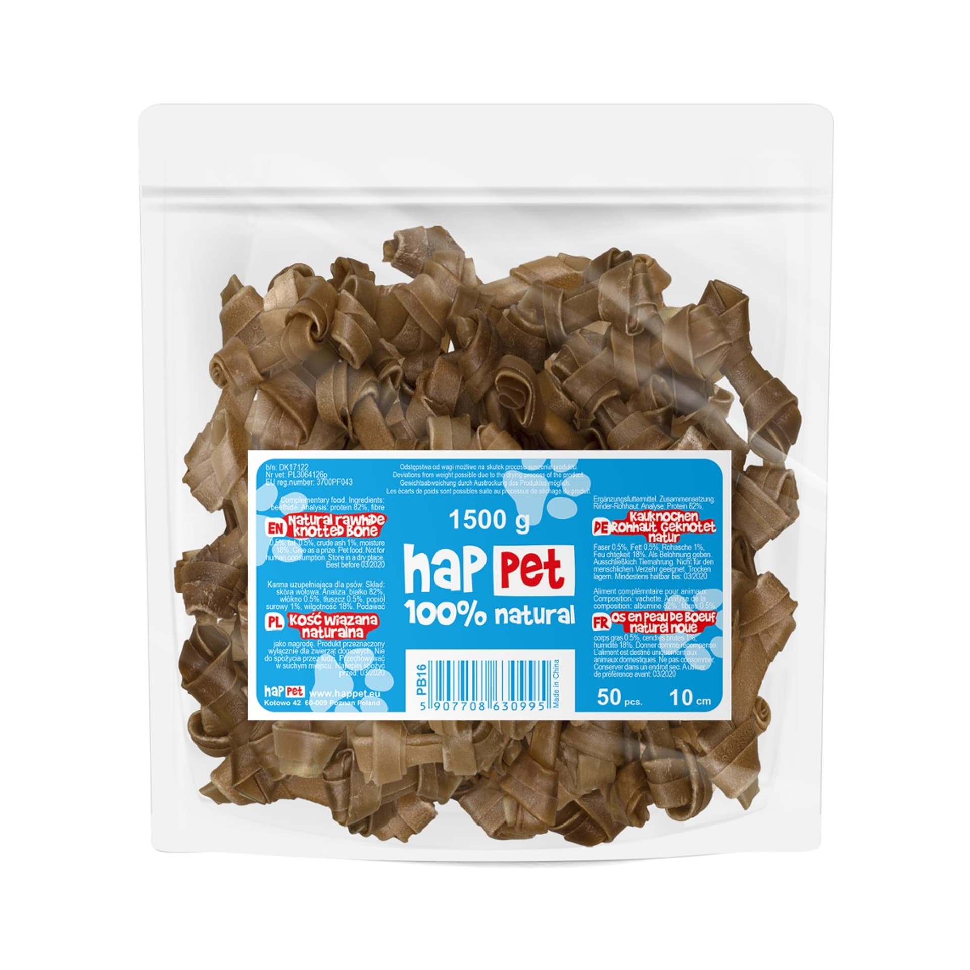 

Kość wiązana Happet PB16 naturalna 10cm 50szt.