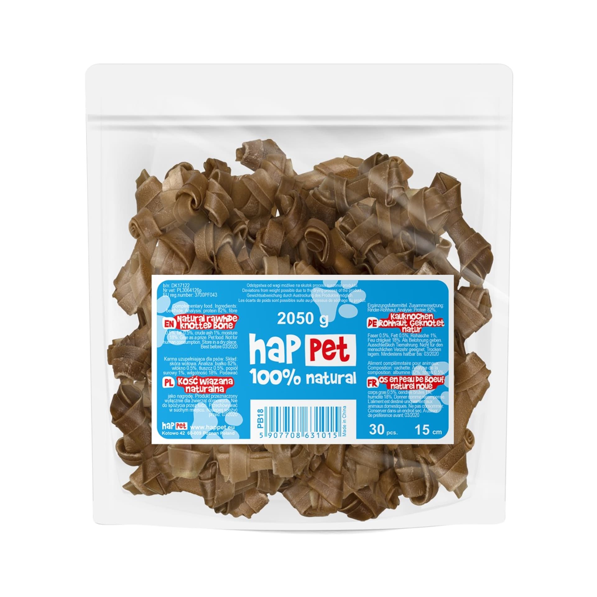 

Kość wiązana Happet PB18 naturalna 15cm 30szt.
