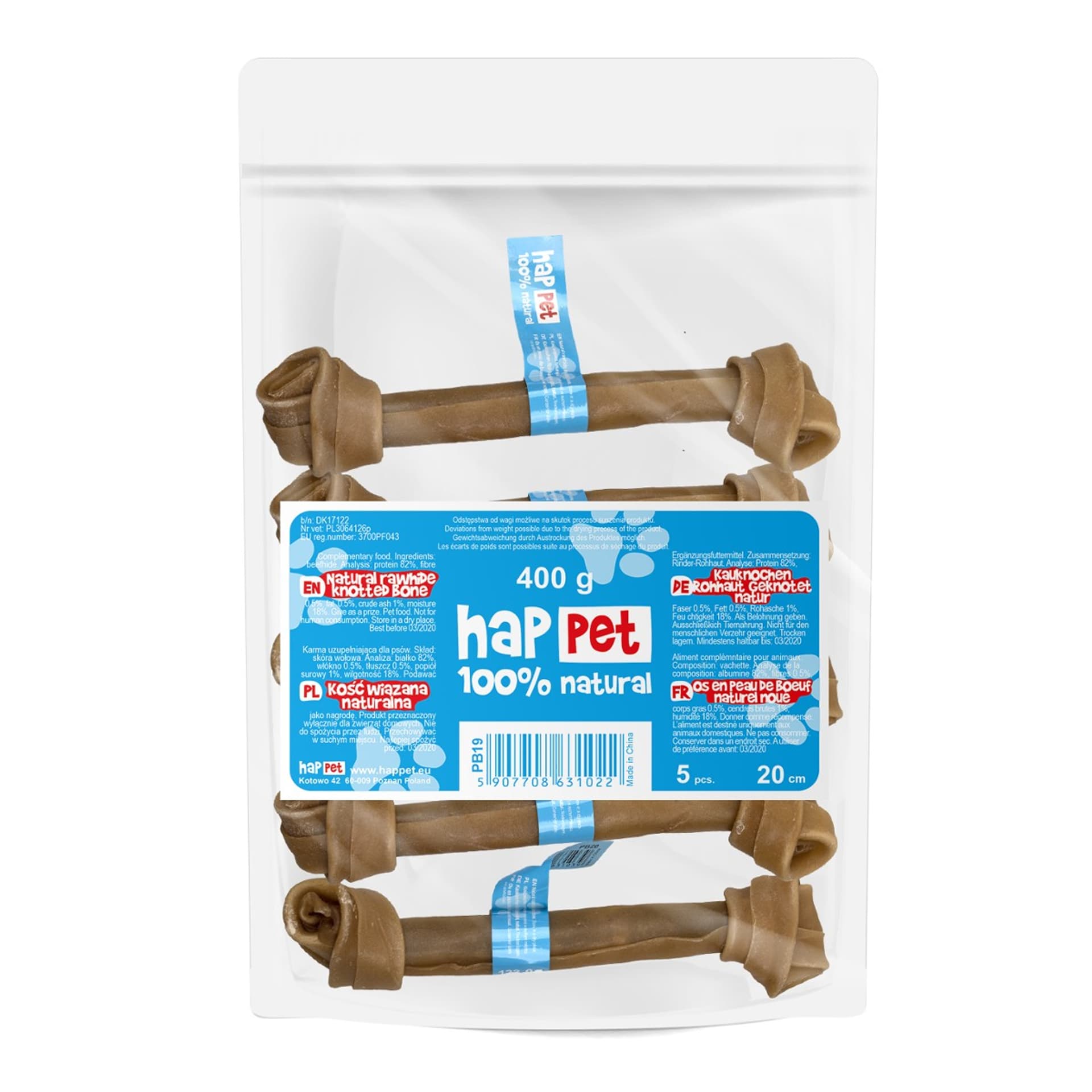 

Kość wiązana Happet PB19 naturalna 20cm 5szt.