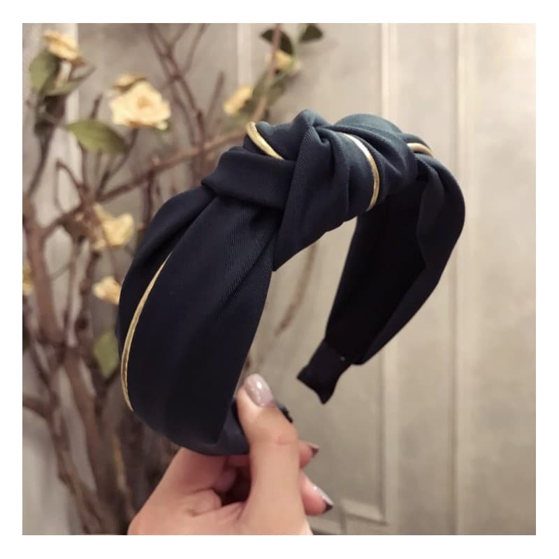 

Opaska turban z materiału gruba złocona O219CZ