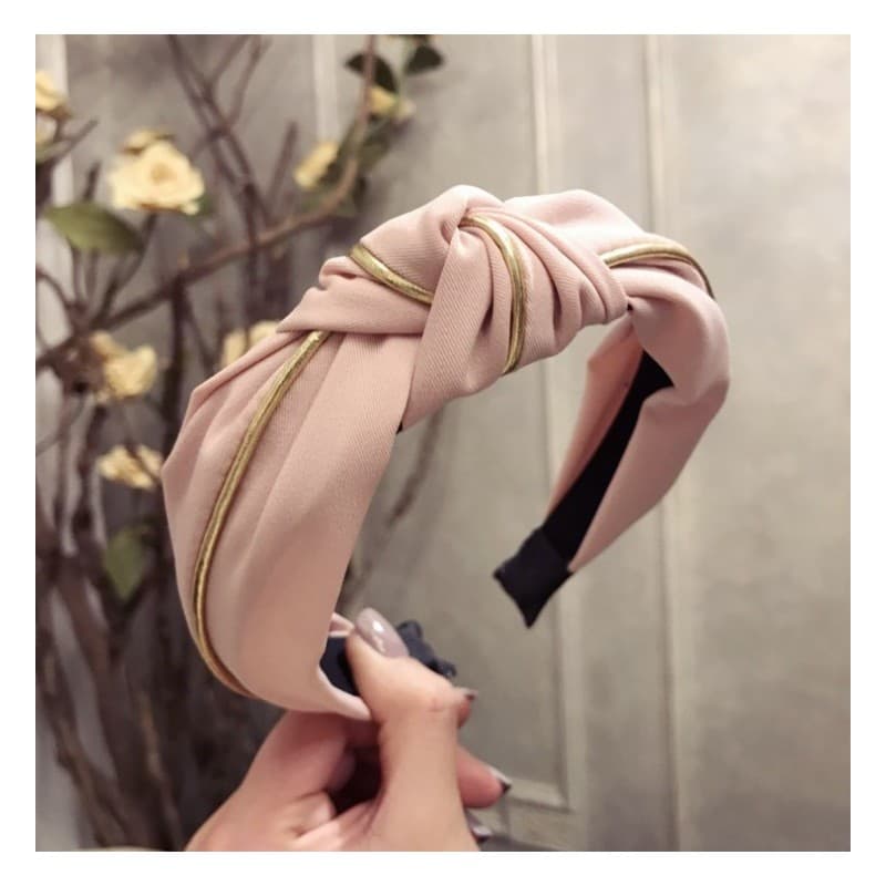 

Opaska turban z materiału gruba złocona O219R