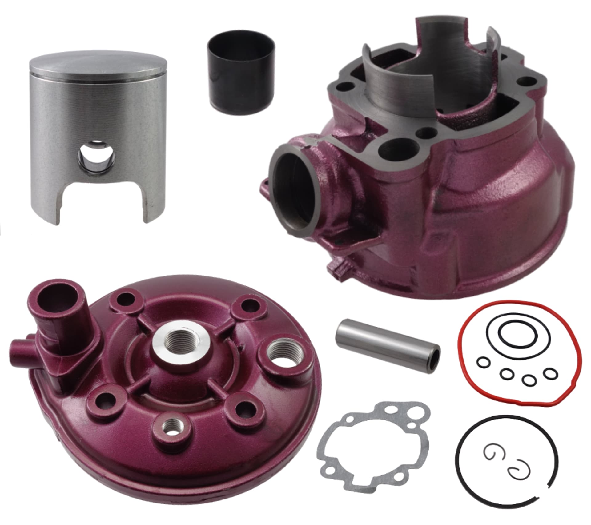 

Cylinder i głowica Moretti do motoroweru 2T 90cc AM6 fioletowe