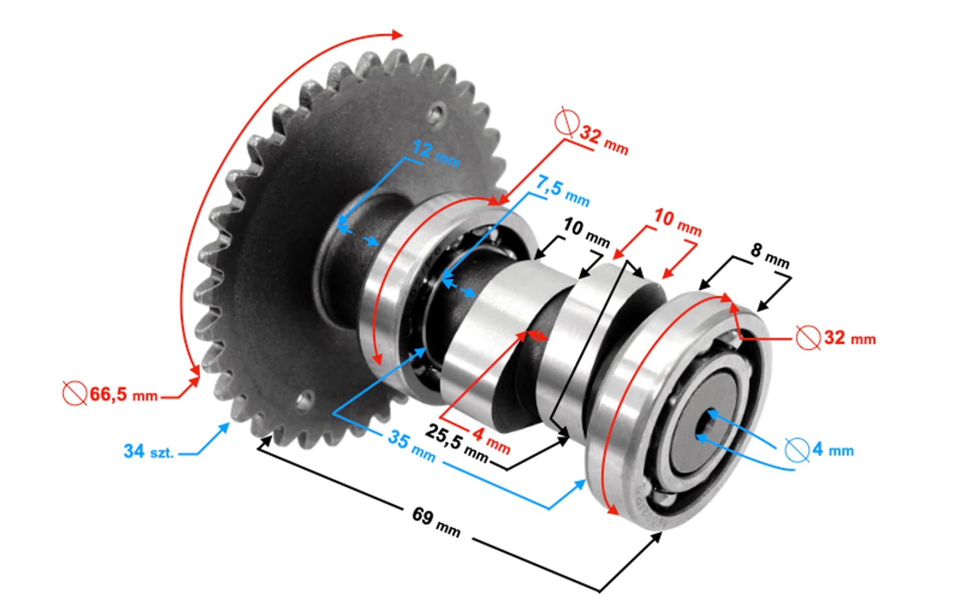 

Cylinder i głowica Moretti do skutera 4T 80cc 139QMB bez klawiatury zaworów długie zawory