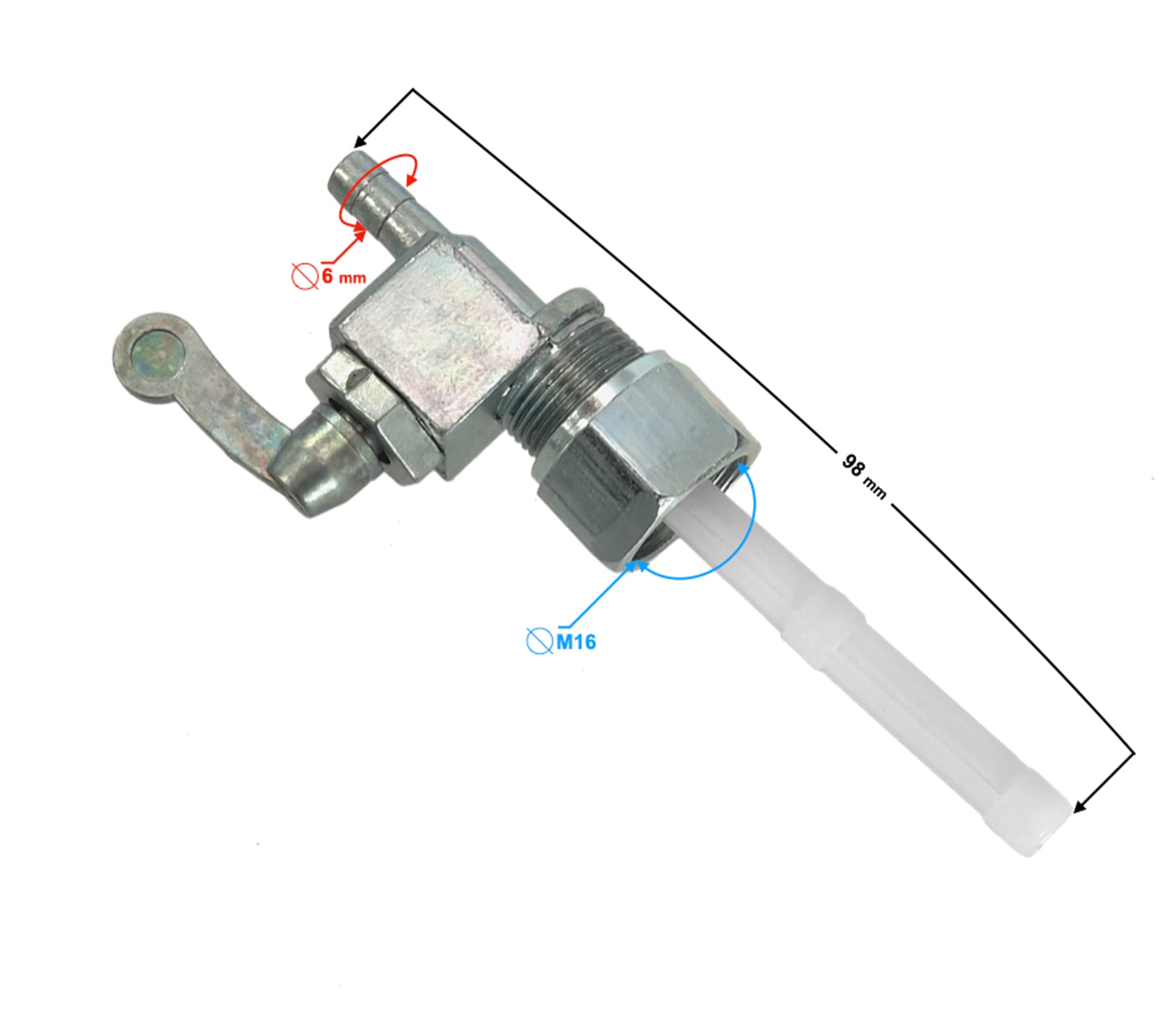 

Kranik paliwa do motoroweru Simson, gwint M16