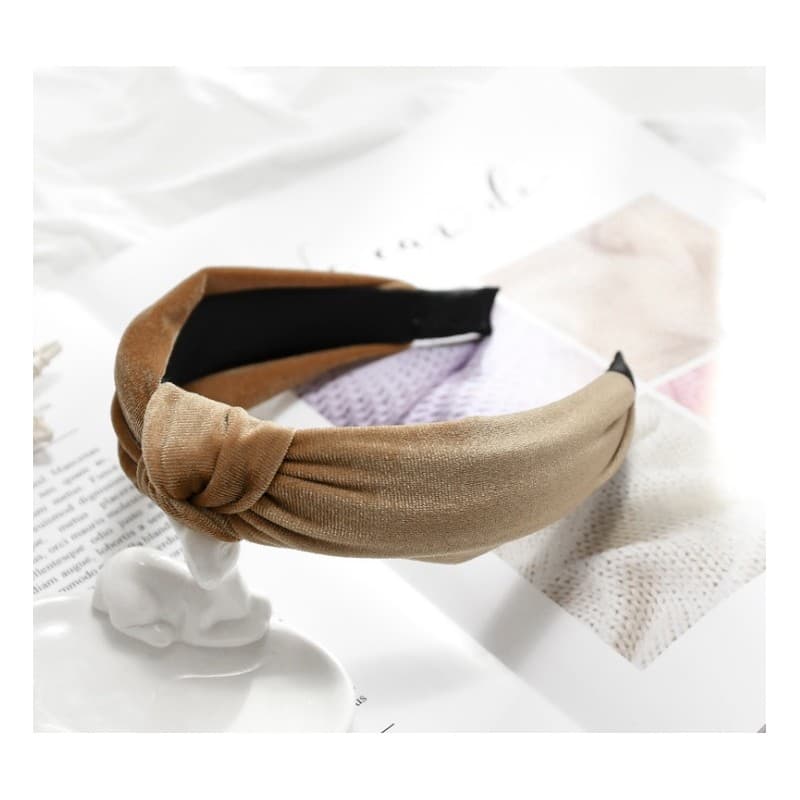 

Opaska turban z materiału krem O229K