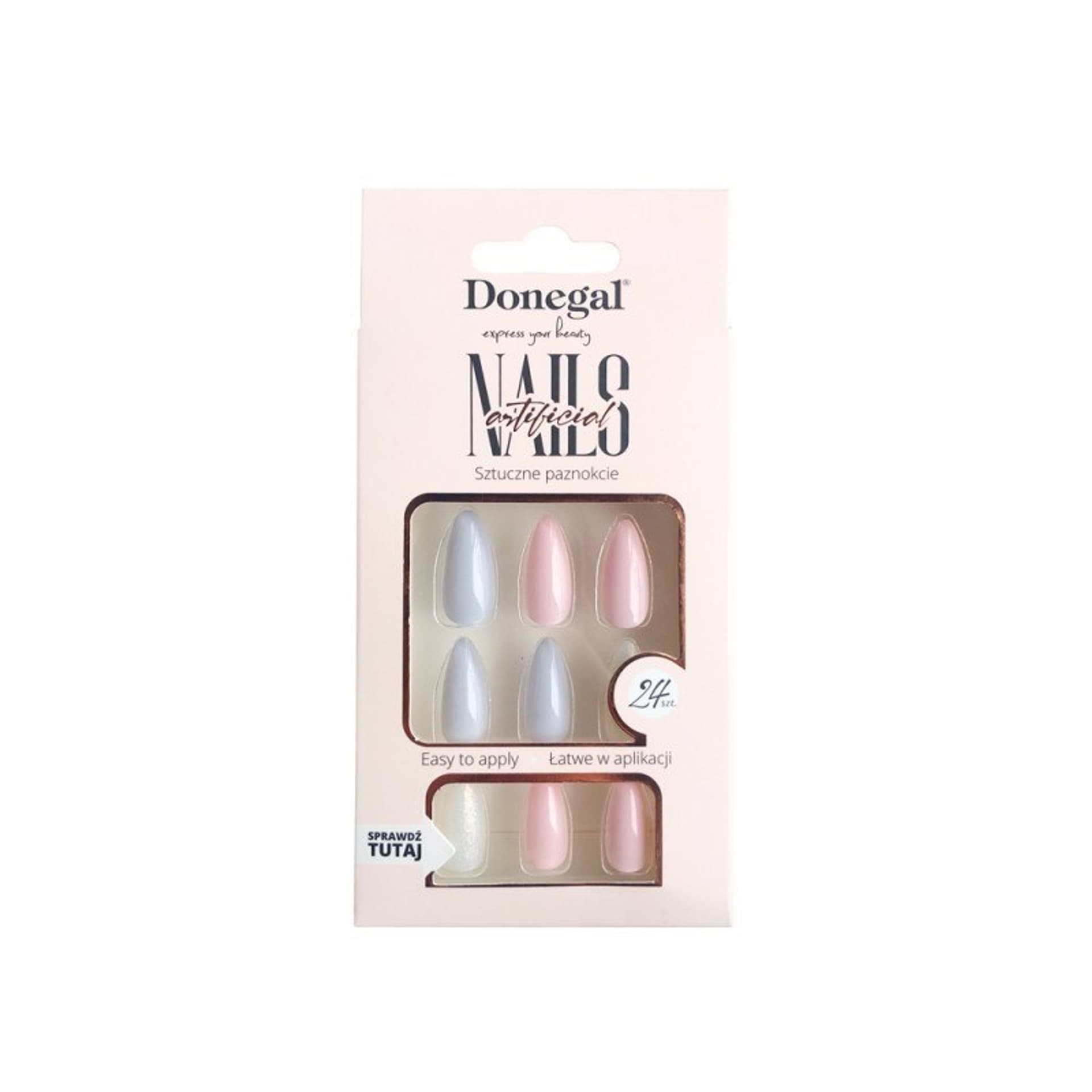 

DONEGAL Sztuczne Paznokcie - Nude Baby Blue (3115) 1op.-24szt, 3115) 1op.-24sz
