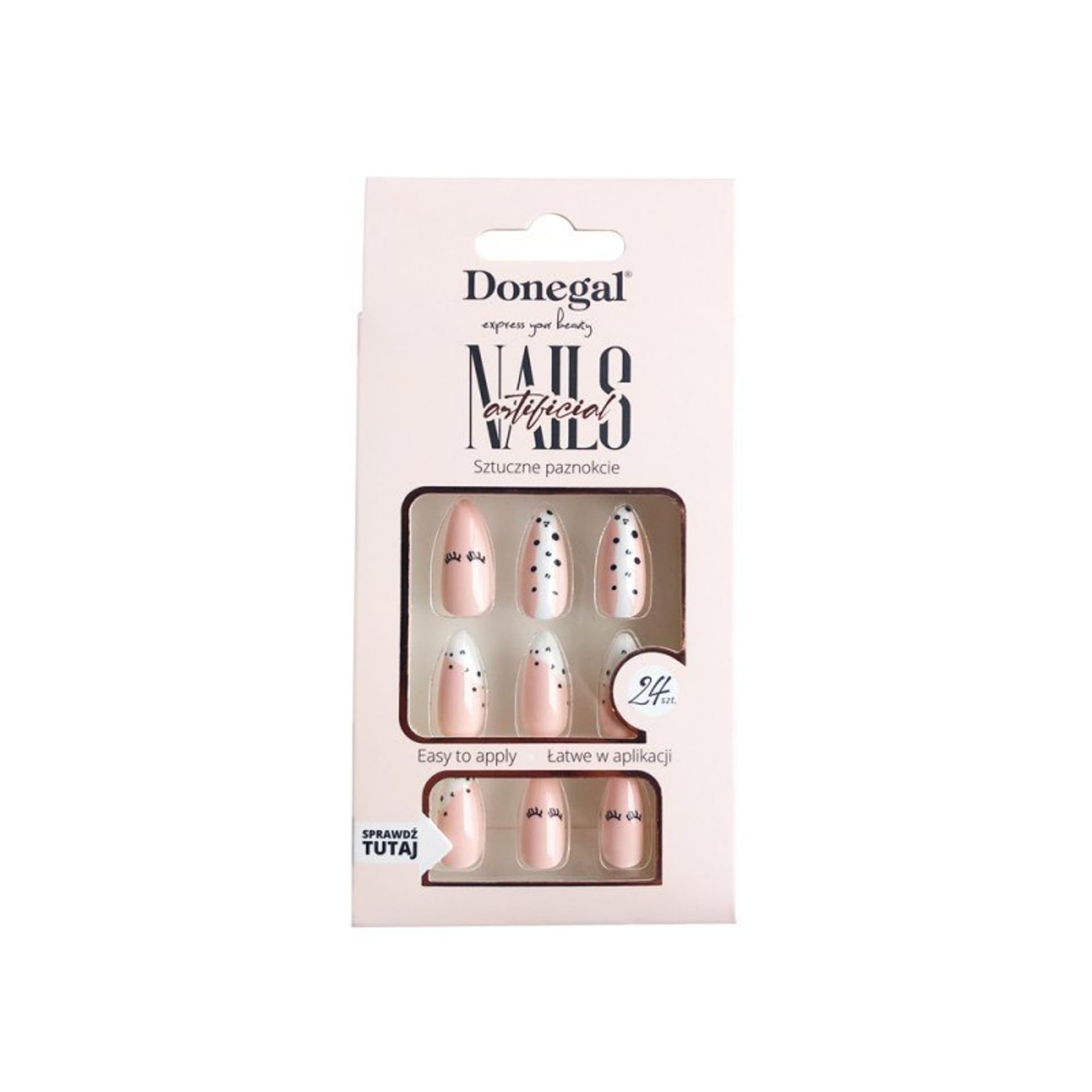 

DONEGAL Sztuczne Paznokcie - Romance Dots (3109) 1op.-24szt, 3109) 1op.-24sz