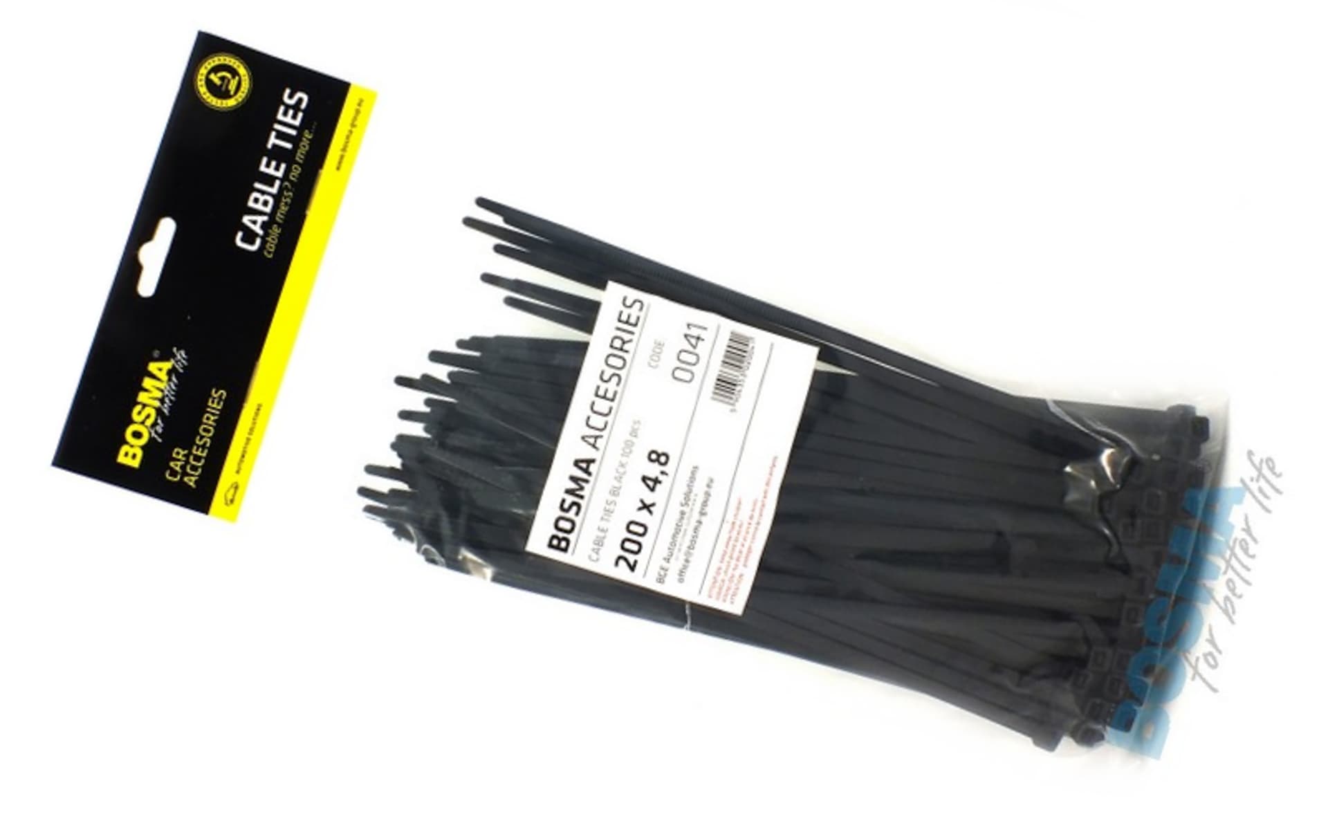 

Opaska zaciskowa BOSMA 4,8*200 mm BLACK (100 pcs)