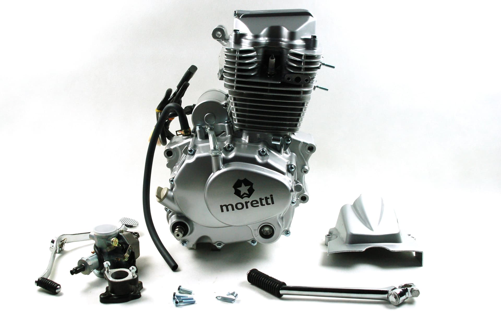 

Silnik Moretti pionowy 163FMK, 175cc 4T, 5-biegowy manual, srebrny