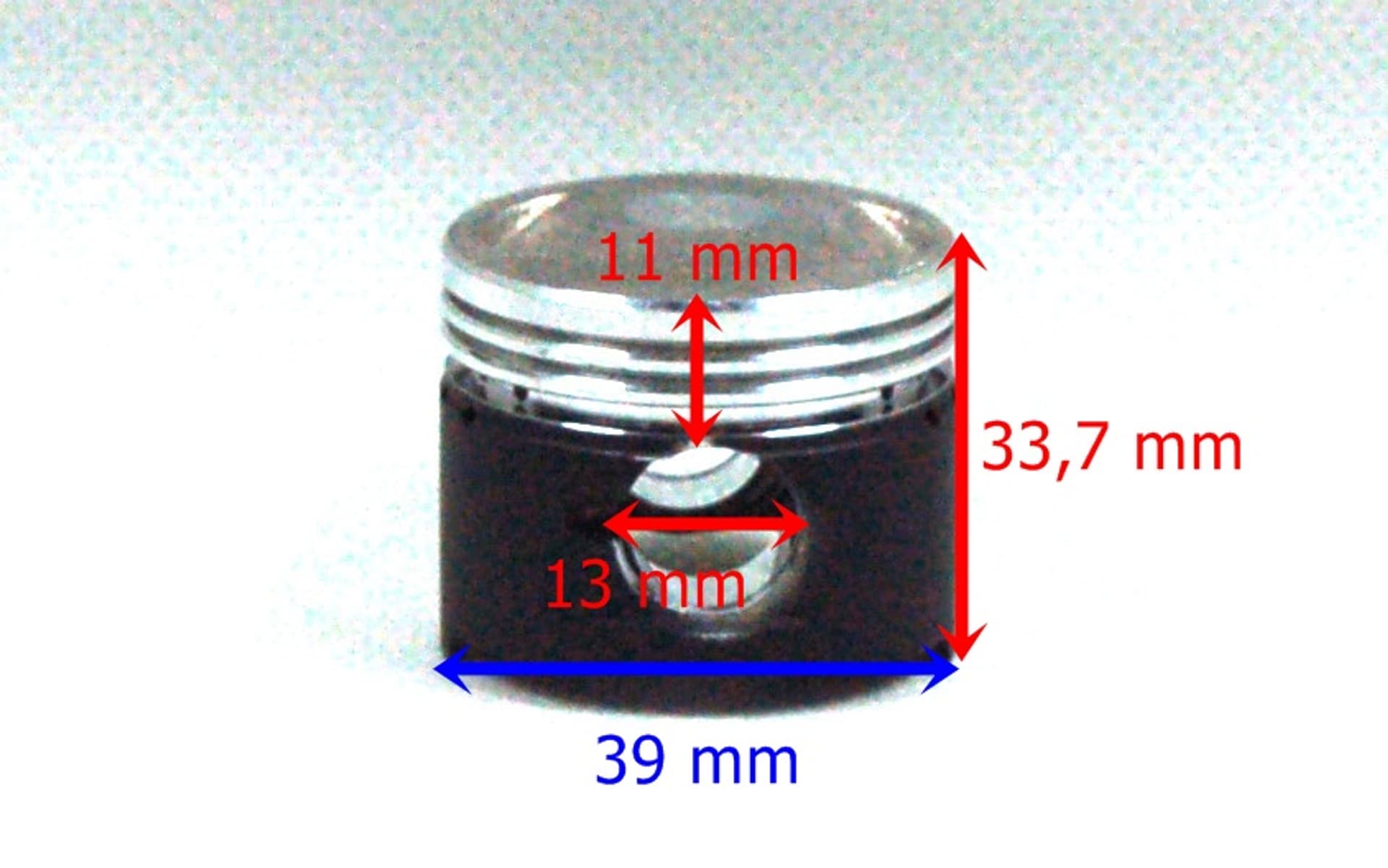 

Tłok Moretti 50cc Skuter 4T, śr.39 sw:13 c:17,2, grafitowany, komplet
