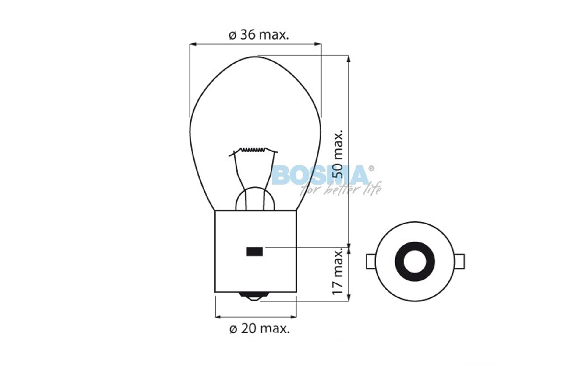 

Żarówka BOSMA 12V 35W BA20s (5749)