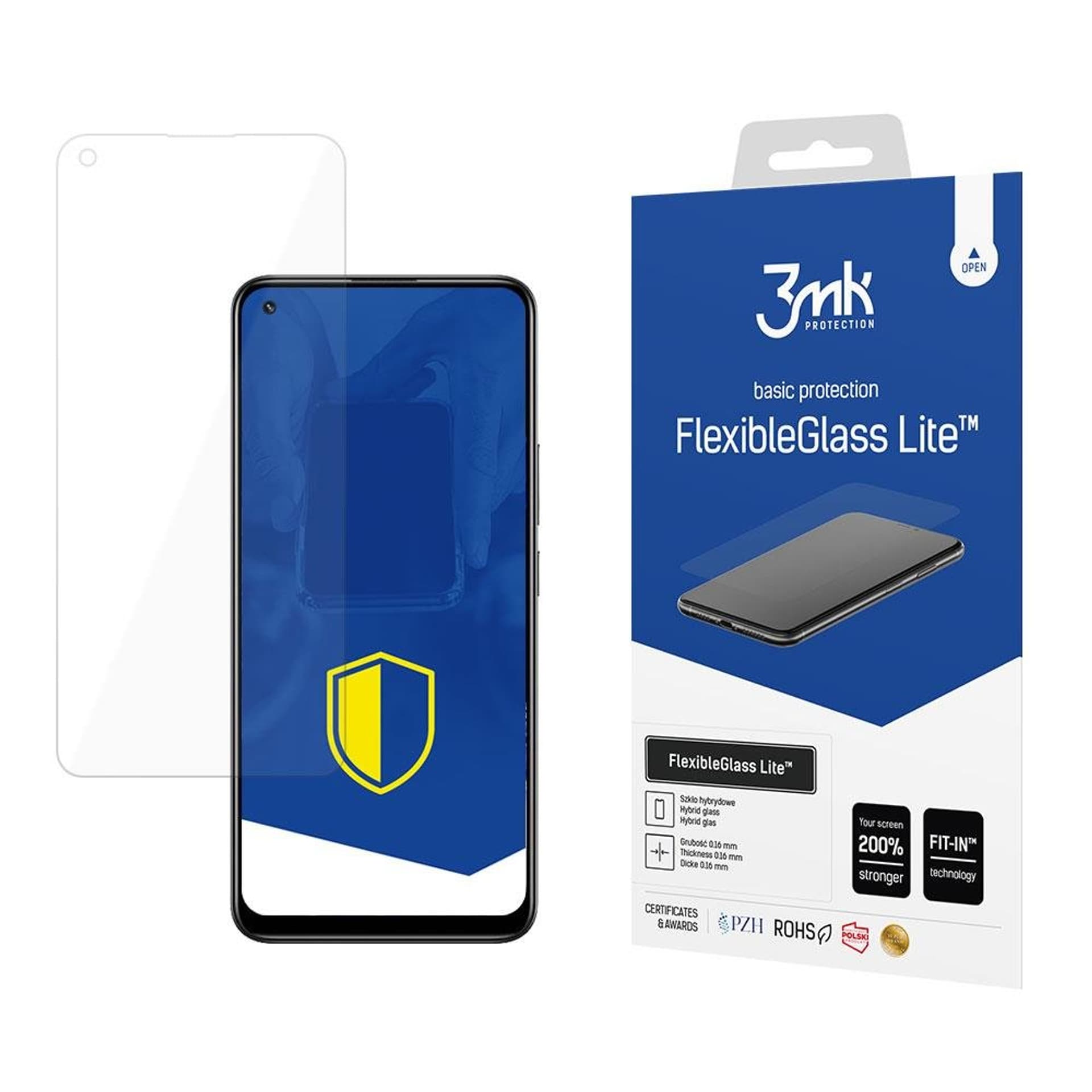 

Szkło Hybrydowe REALME 8 4G 3mk Flexbile Glass Lite Cienkie (,16mm