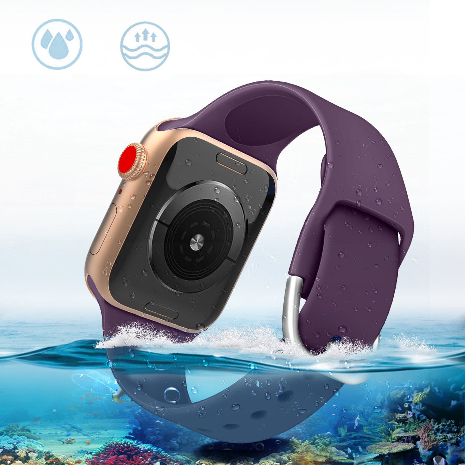 

Silicone Strap APS silikonowa opaska do Watch 8 / 7 / 6 / 5 / 4 / 3 / 2 / SE (41 / 40 / 38mm) pasek bransoleta do zegarka czerwony, 41 / 40 / 38mm) pasek bransoleta do zegarka czerwon