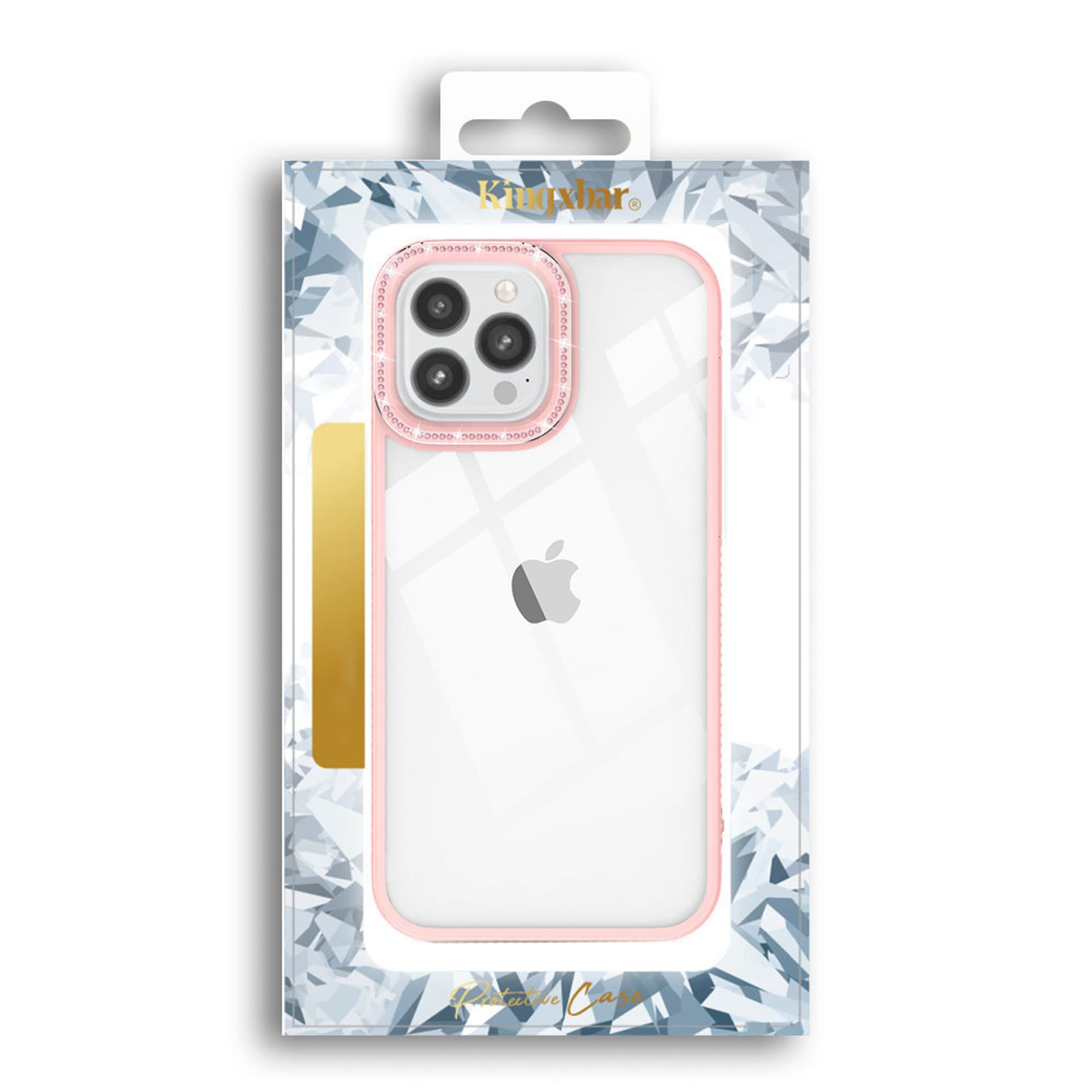 

Kingxbar Sparkle Series etui iPhone 13 Pro z kryształami obudowa pokrowiec na tył plecki różowy