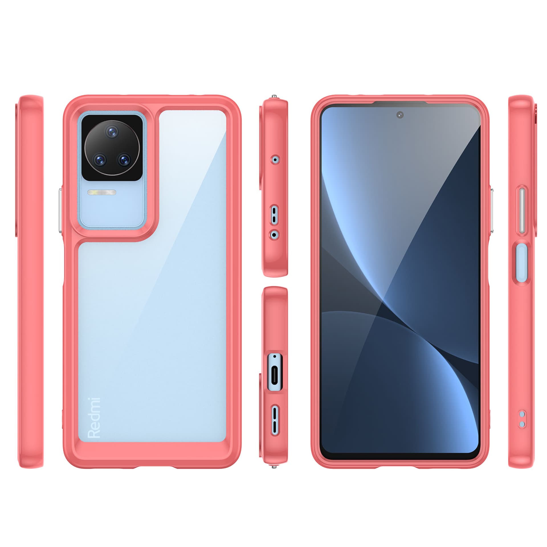 

Outer Space Case etui do Xiaomi Poco F4 5G pokrowiec z elastyczną ramką czerwone