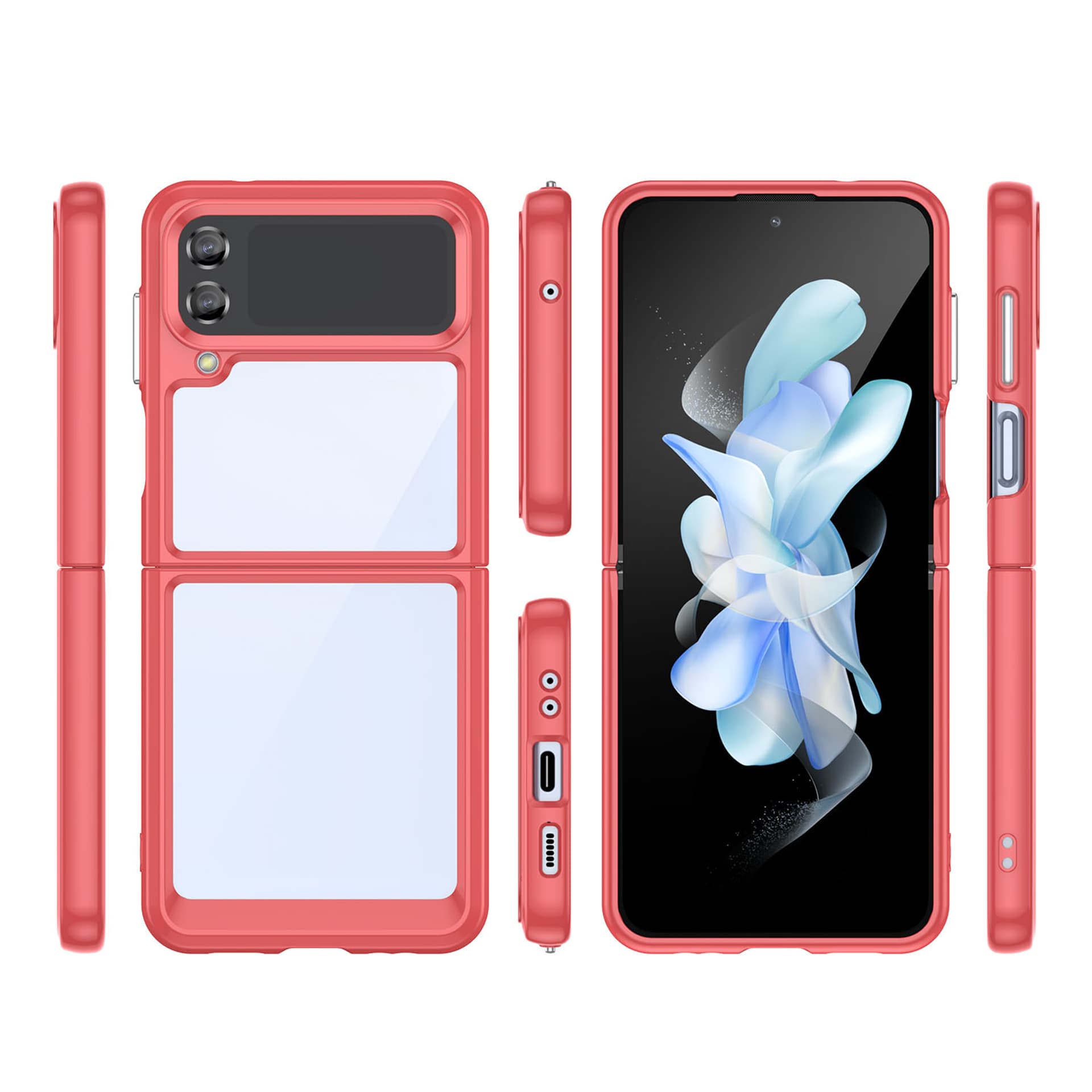 

Outer Space Case etui do Samsung Galaxy Z Flip 3 pokrowiec z elastyczną ramką czerwone