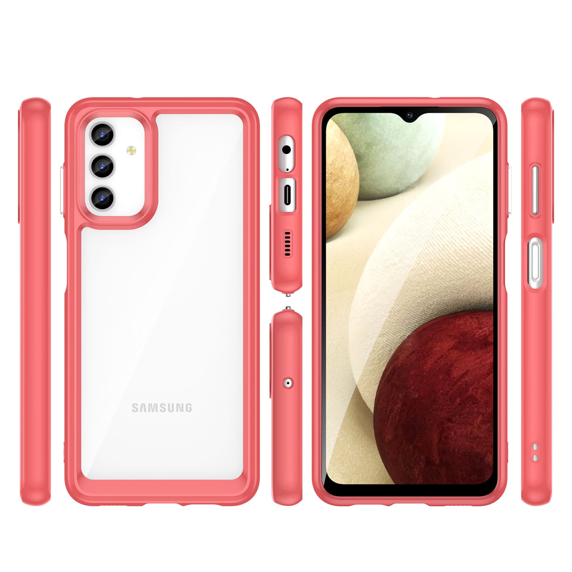 

Outer Space Case etui do Samsung Galaxy A13 5G pokrowiec z elastyczną ramką czerwone